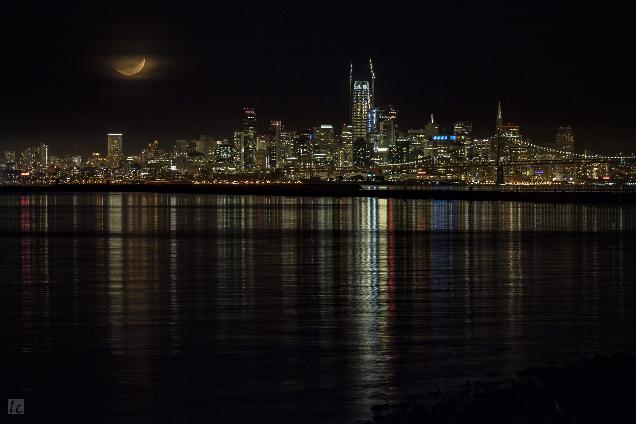 Canon EOS 5DS R sample photo. Moonset sf photography