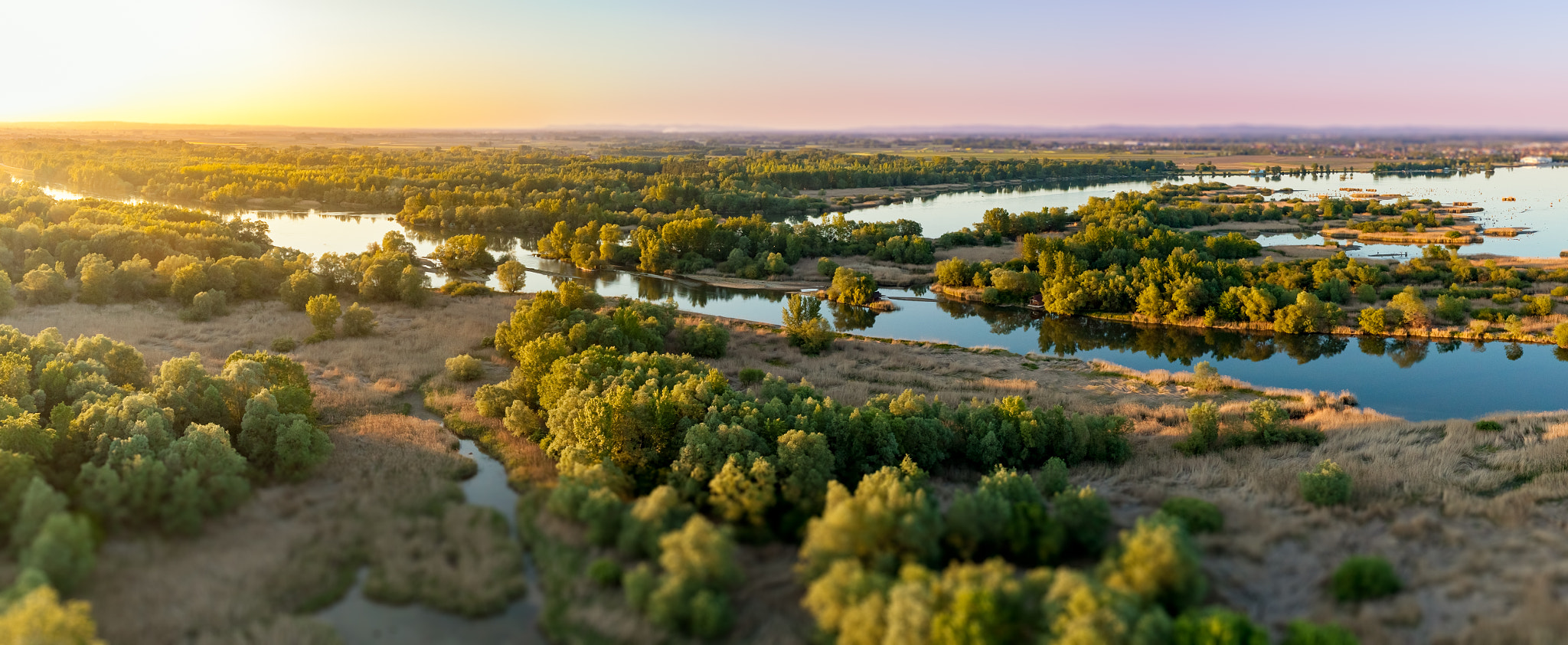 Canon EOS 5D Mark II + Canon EF 24mm F2.8 IS USM sample photo. Wide aerial panorama over river drava photography
