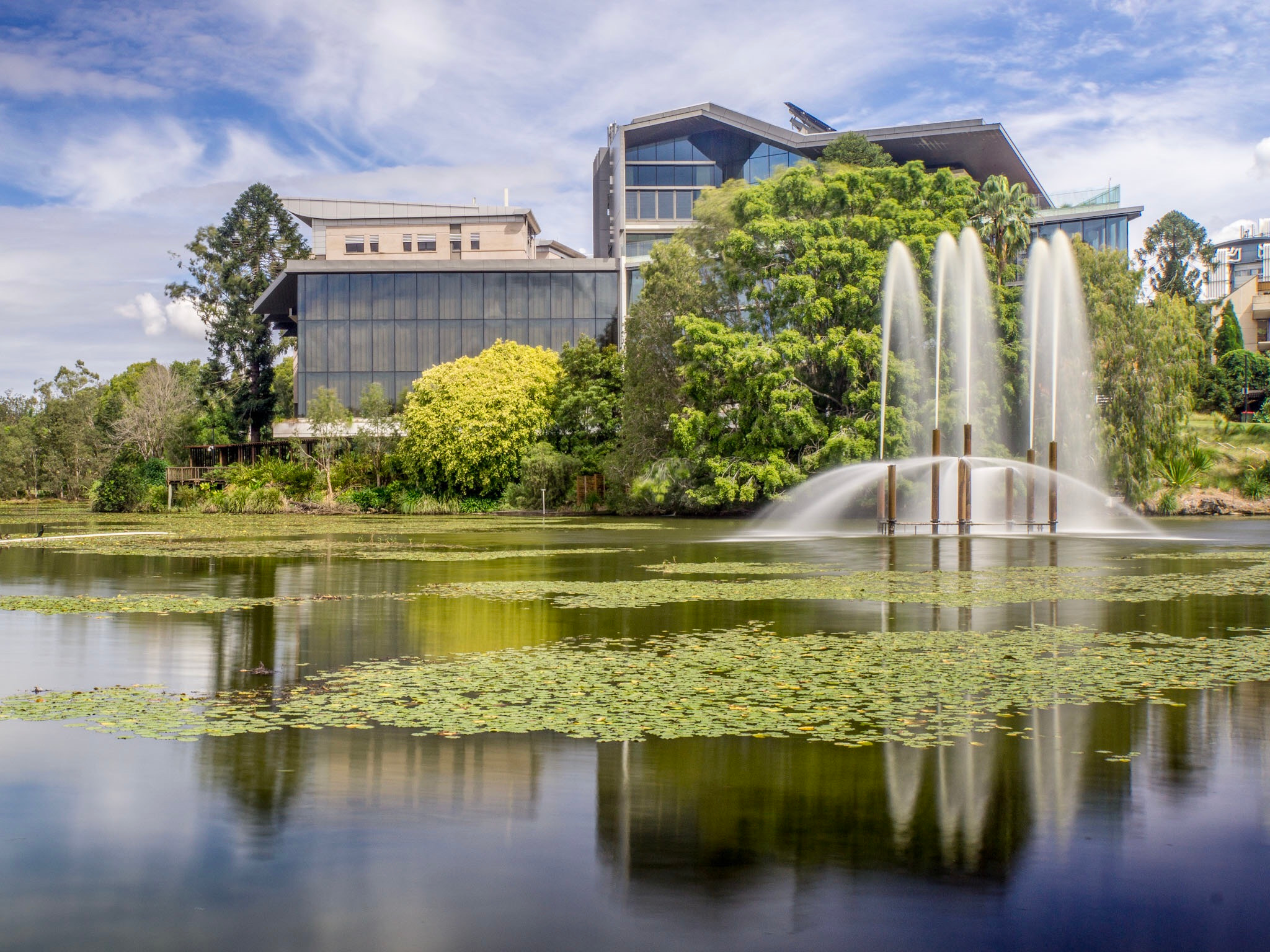 Sony E 18-200mm F3.5-6.3 OSS sample photo. Reflections in the university of queensland lake photography