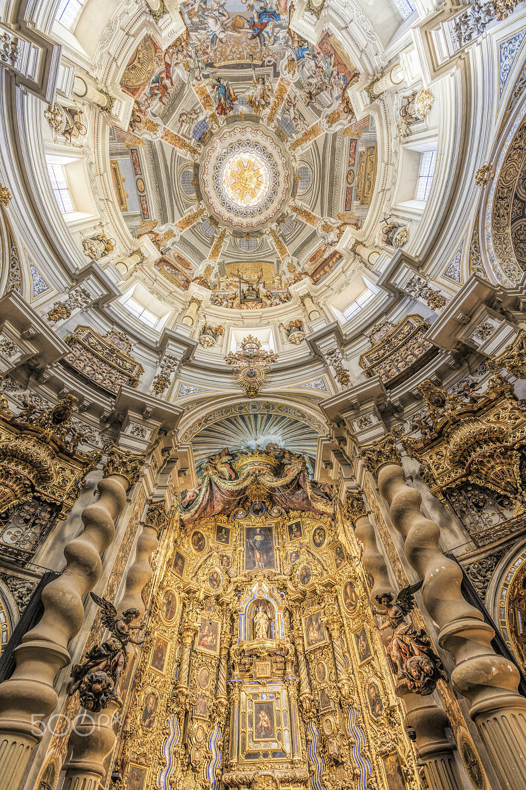 Canon EF 16-35mm F2.8L USM sample photo. Ceiling of san luis de los franceses church, in baroque style, seville, spain. photography