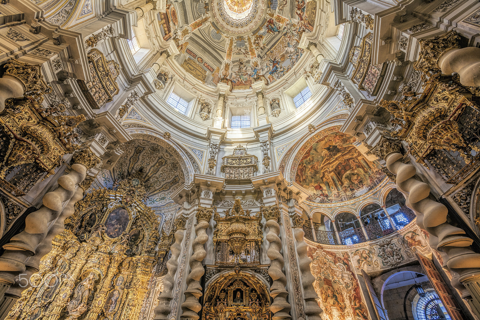 Canon EOS 5D + Canon EF 16-35mm F2.8L USM sample photo. Ceiling of san luis de los franceses church, in baroque style, seville, spain. photography