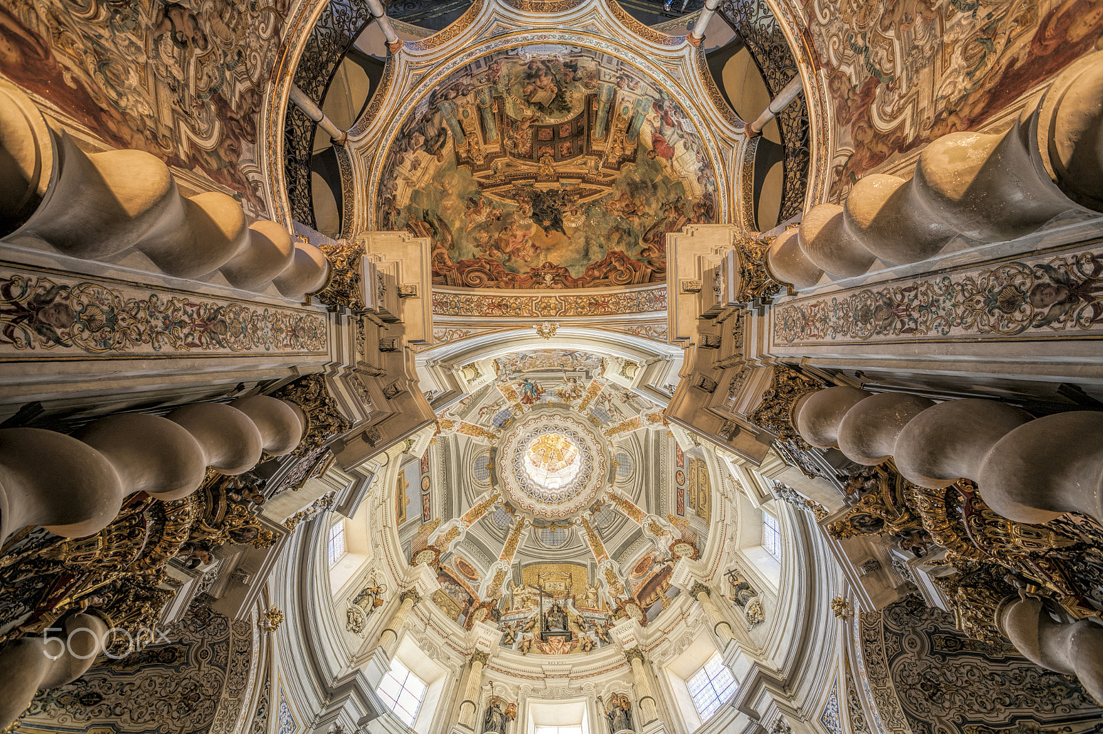 Canon EOS 5D + Canon EF 16-35mm F2.8L USM sample photo. Ceiling of san luis de los franceses church, in baroque style, seville, spain. photography