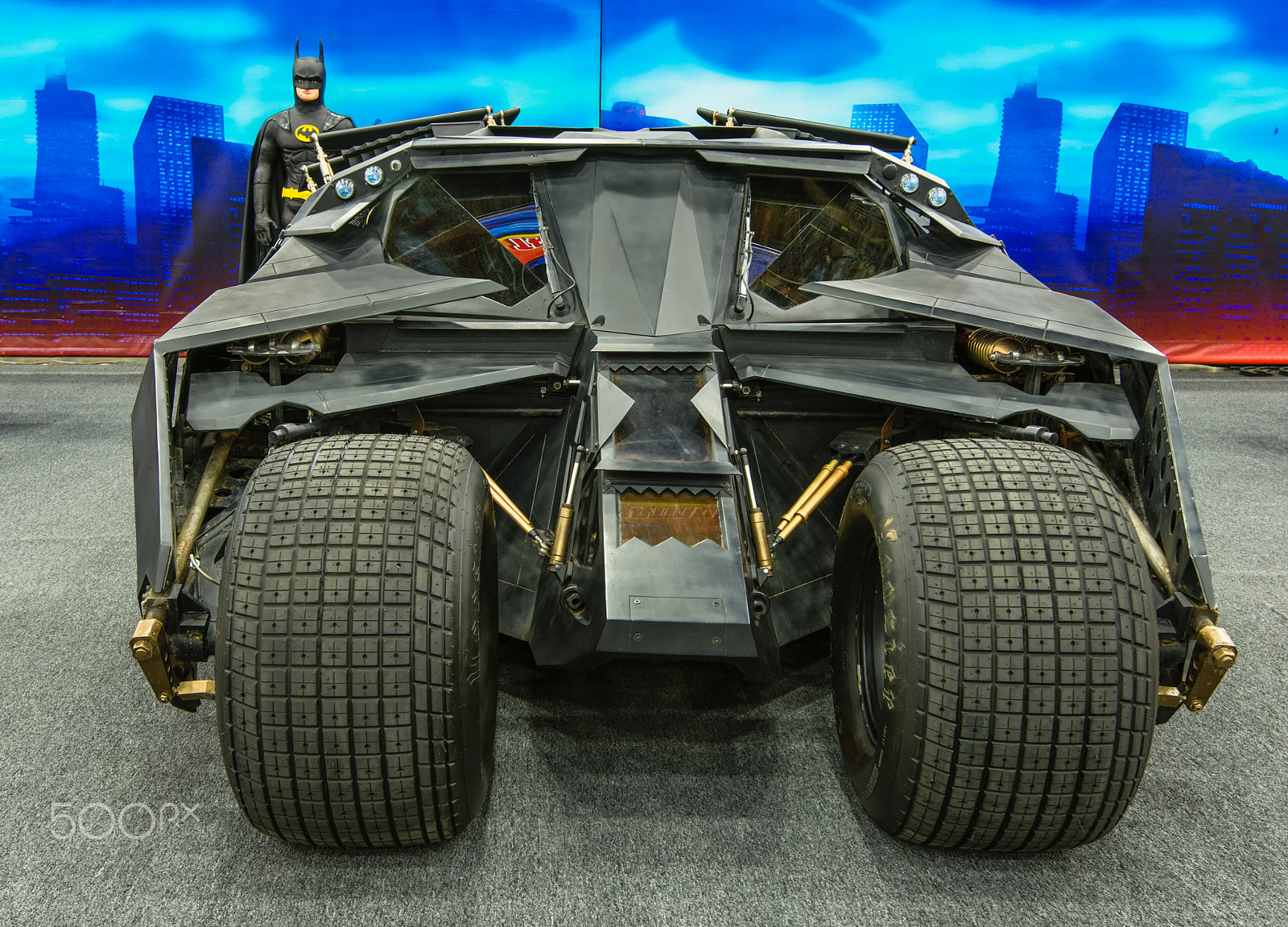 Nikon AF-S Nikkor 16-35mm F4G ED VR sample photo. Tumbler "jet engine" batmobile and batman photography