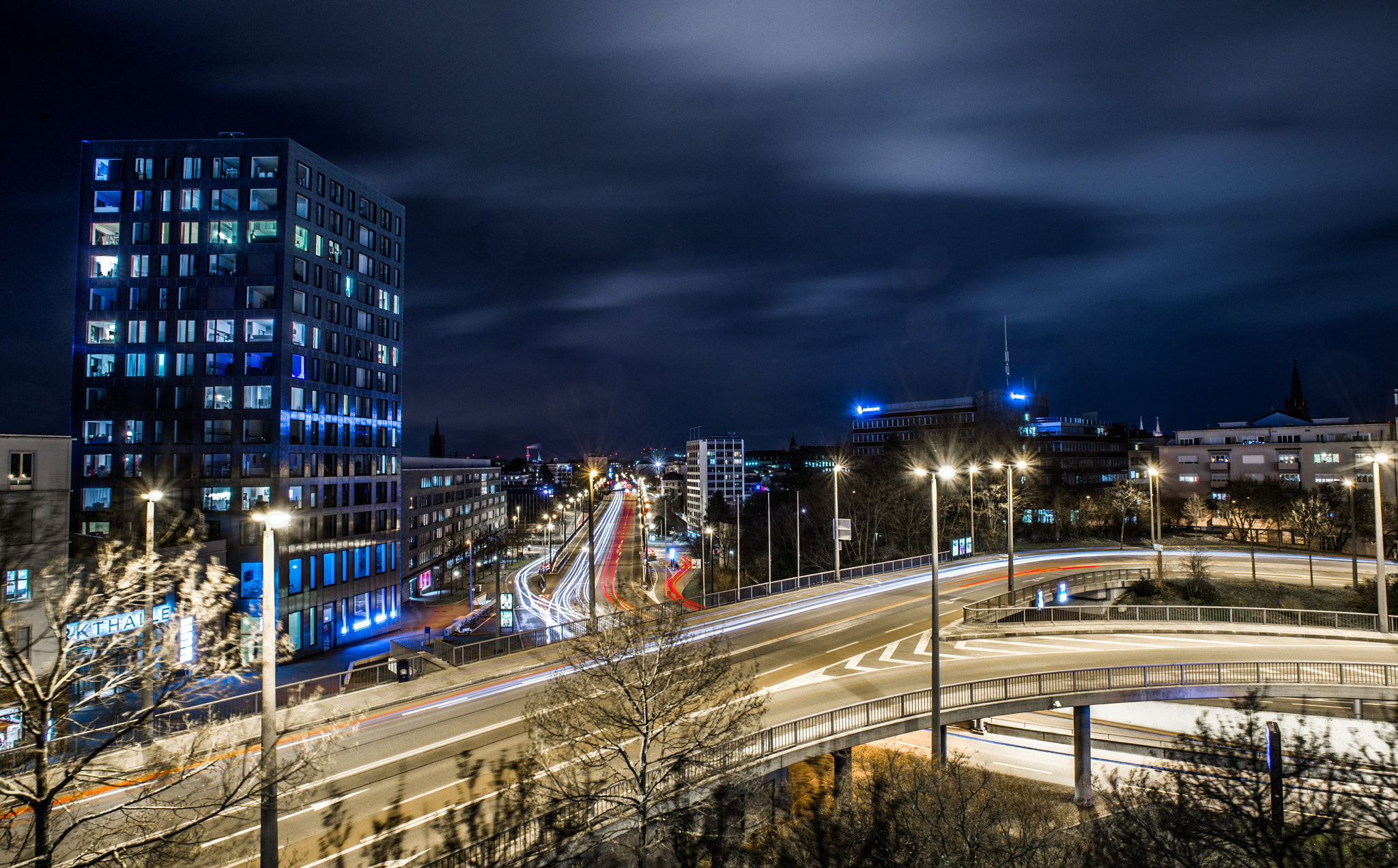 Nikon AF-S Nikkor 17-35mm F2.8D ED-IF sample photo. Basel by night photography