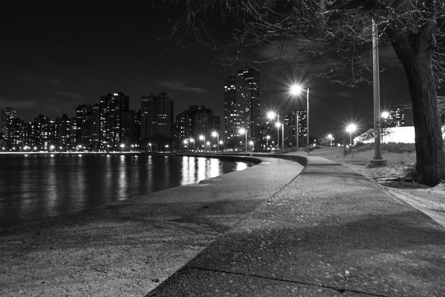 Sony a7R + Sony FE 24-240mm F3.5-6.3 OSS sample photo. Night walk in chicago photography