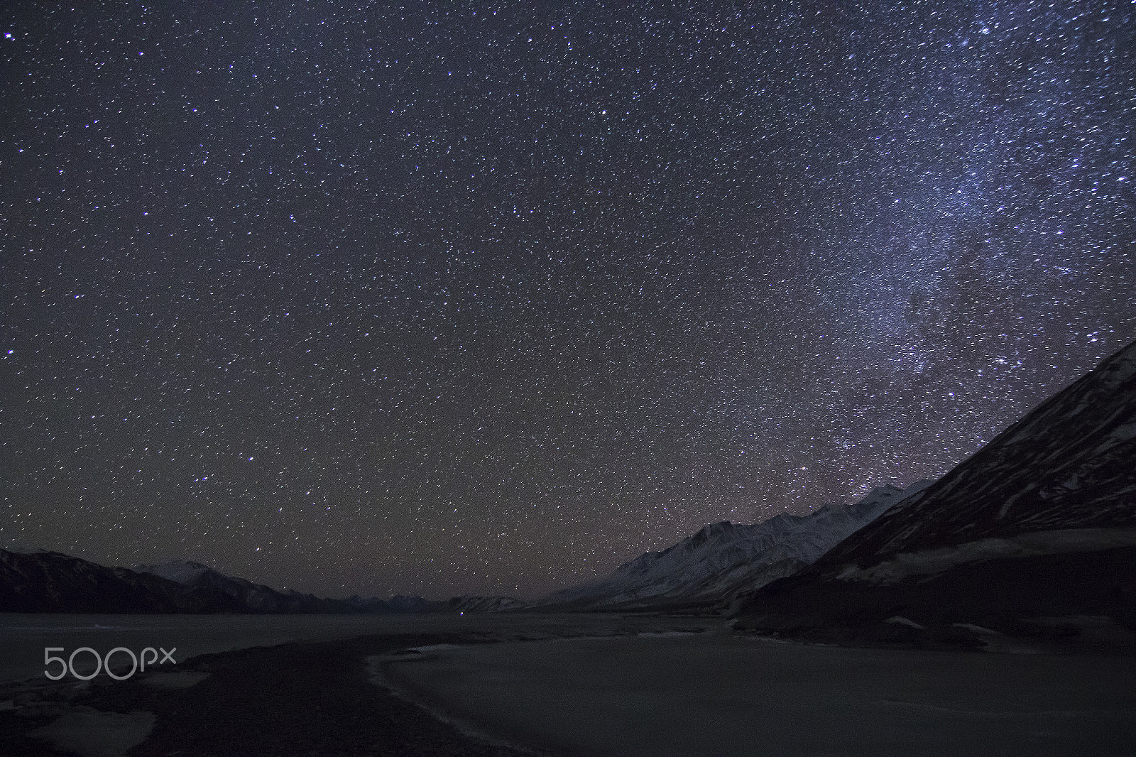 Tokina AT-X 12-28mm F4 Pro DX sample photo. Starry night over frozen pangong lake photography