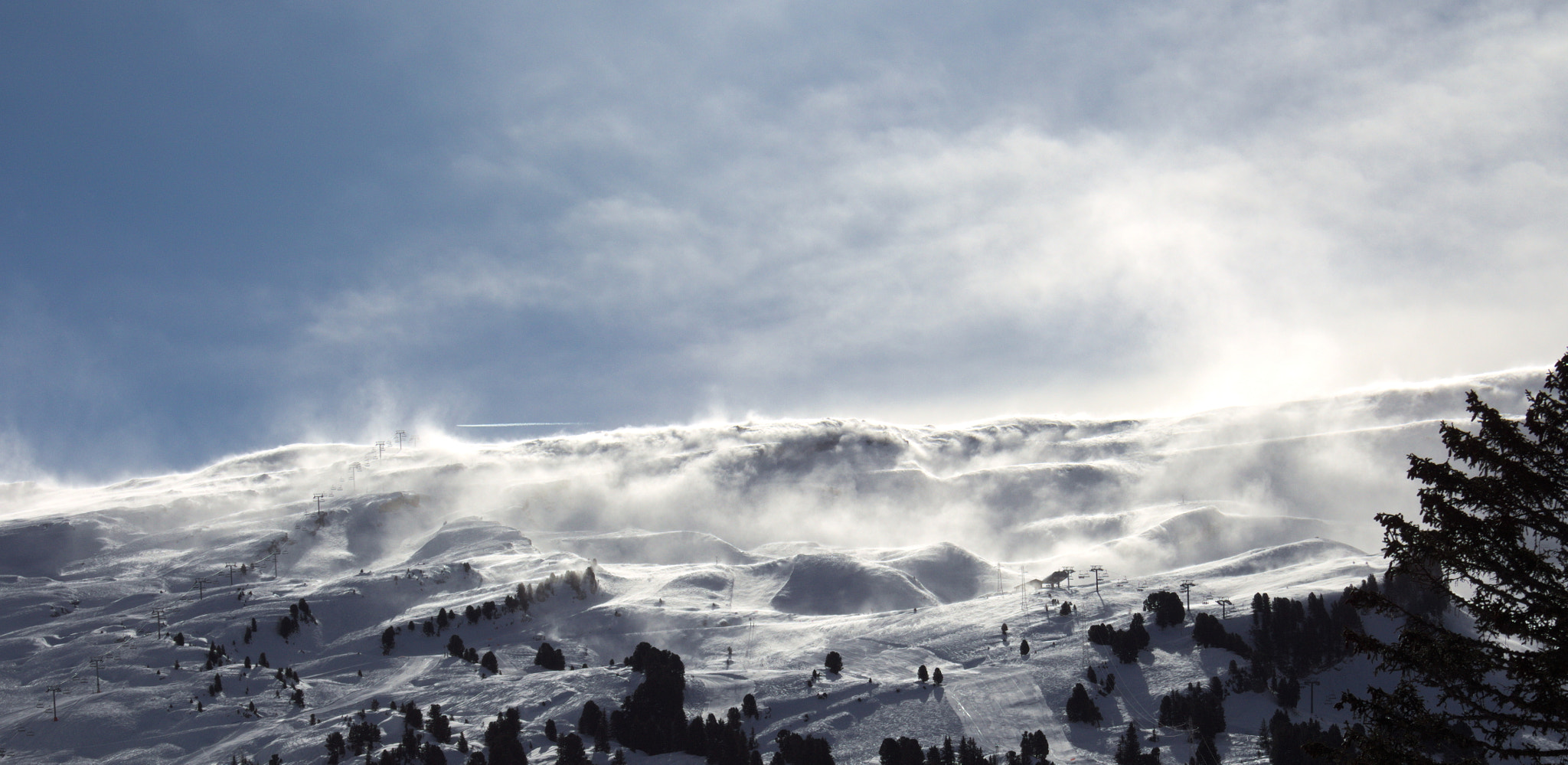 Canon EF-S 18-55mm F3.5-5.6 II sample photo. Flaine ski station - a lot of wind today photography