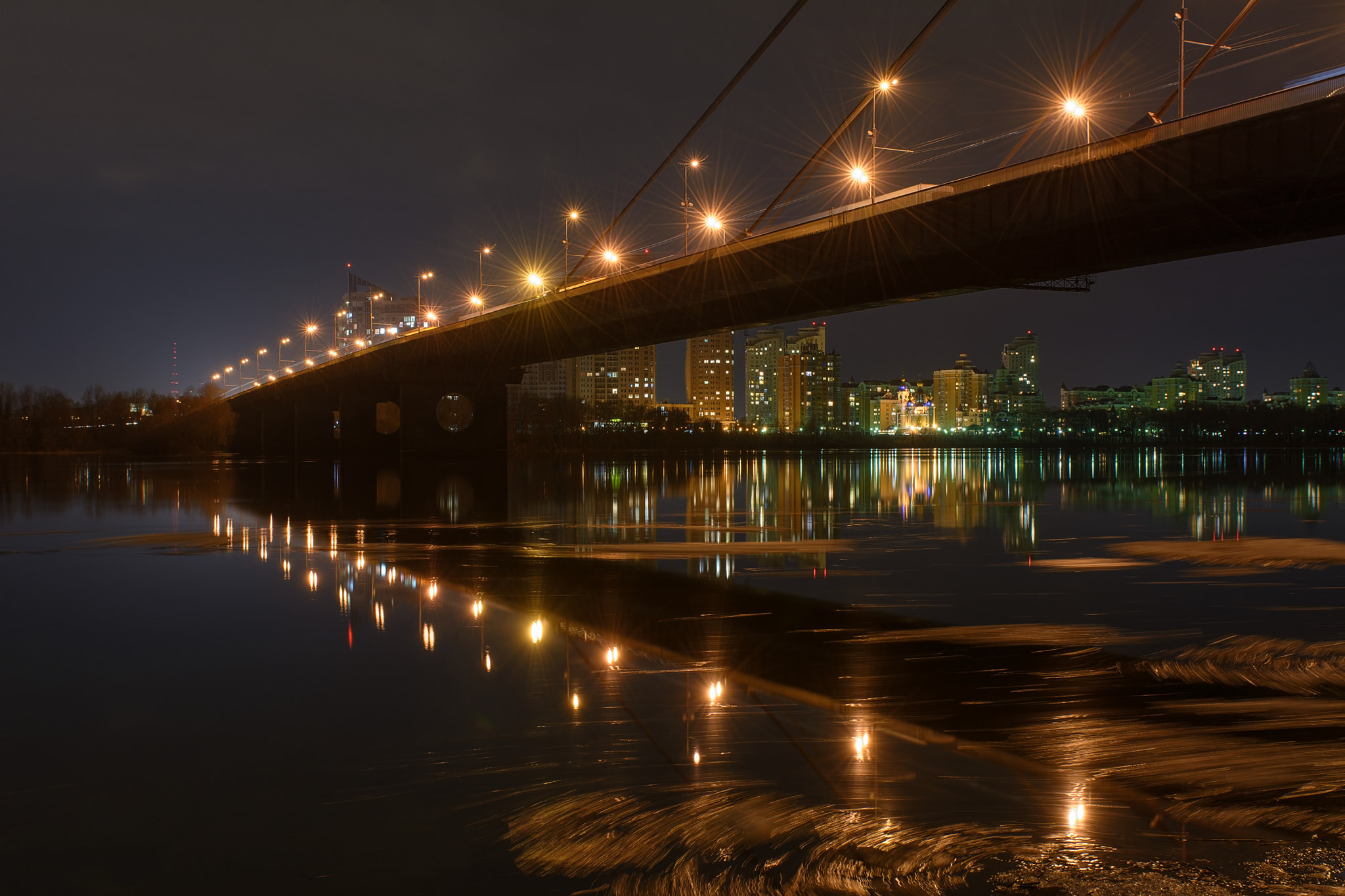 Nikon AF-S Nikkor 24-70mm F2.8G ED sample photo. The bridge across the dnipro river in kyiv, ukraine photography