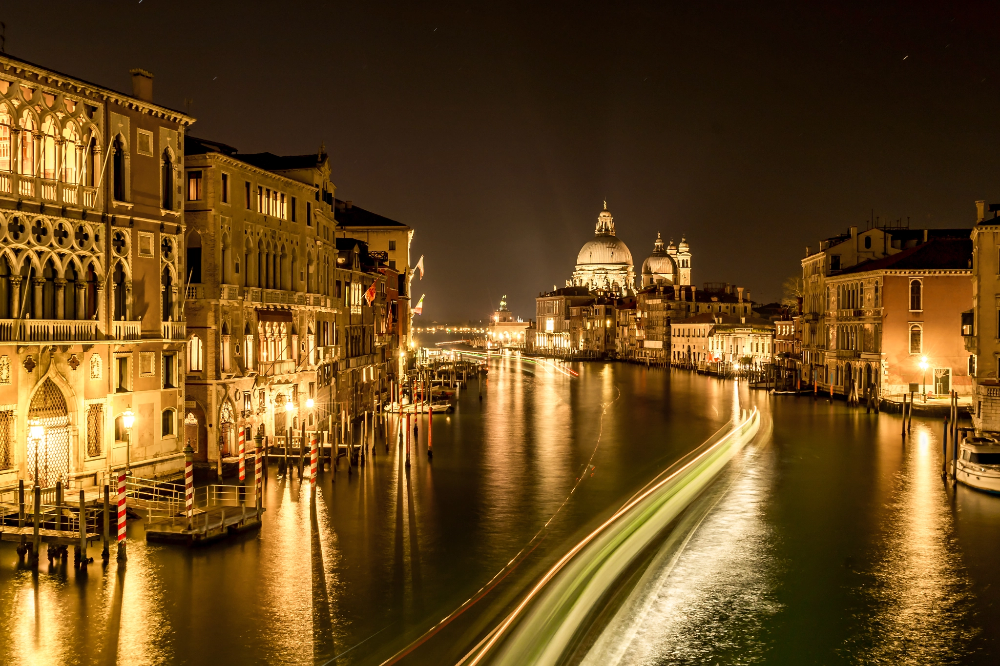 Sony a7R sample photo. Night view from academy bridge, venice photography