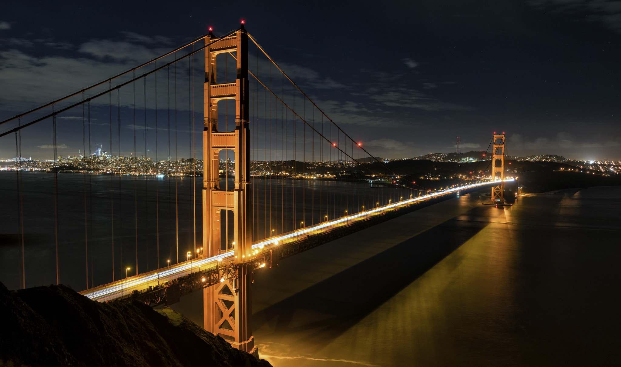 Sony a99 II sample photo. Golden gate bridge at night photography