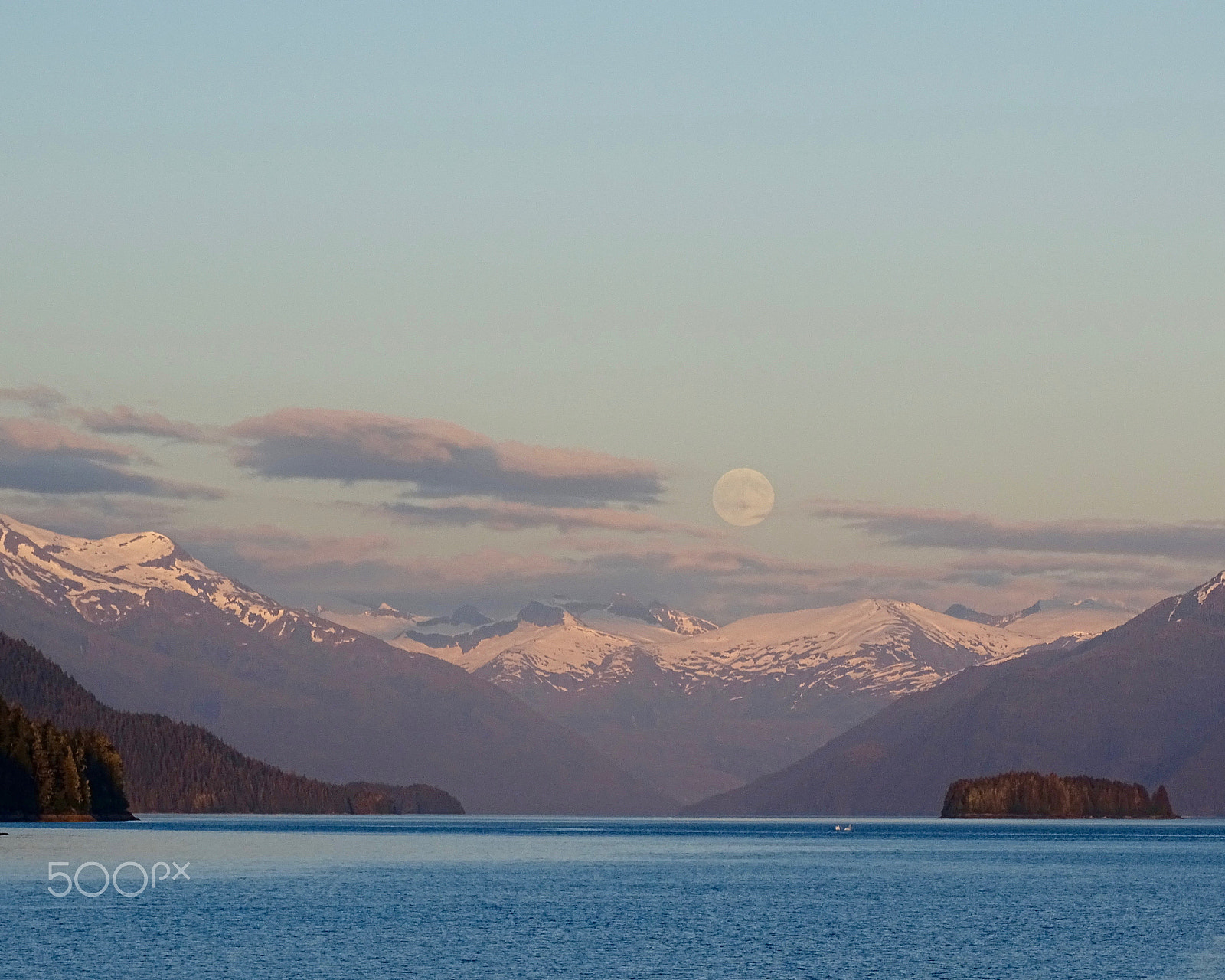 Sony 24-210mm F2.8-6.3 sample photo. Full moon over mountains photography