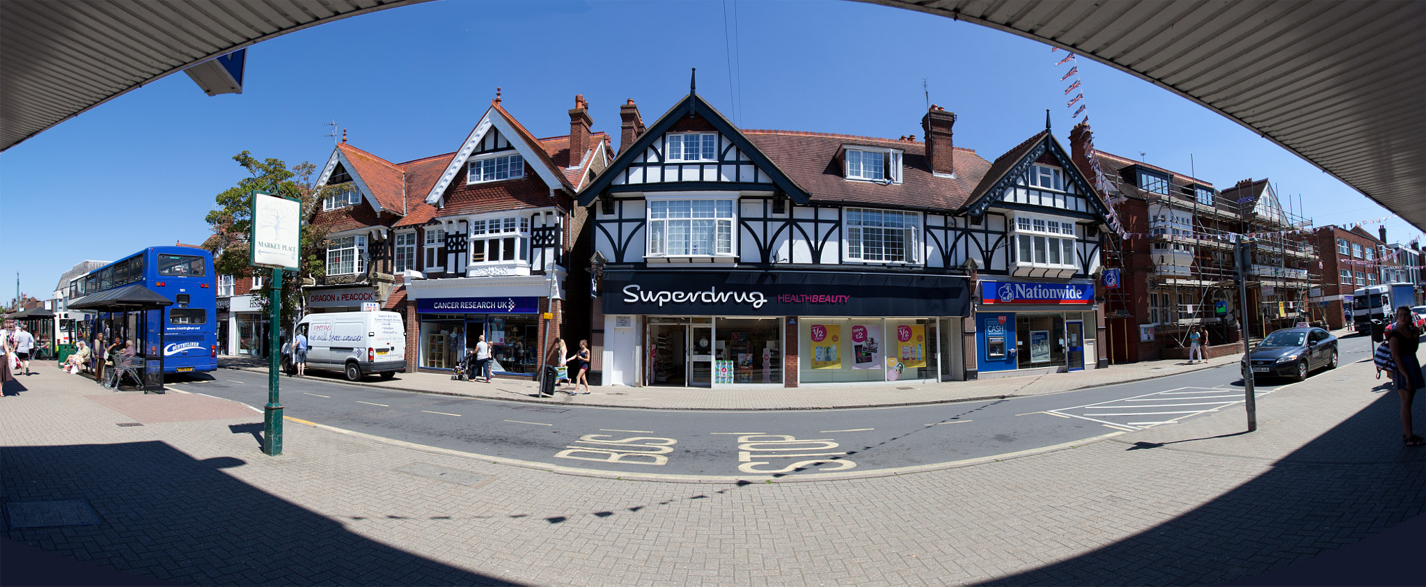 Canon EOS 5D Mark II sample photo. Burgess hill street panorama photography