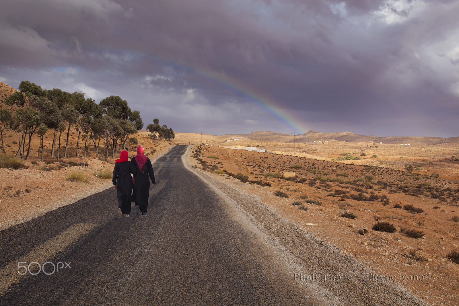 Canon EF 16-35mm F2.8L USM sample photo. Rainbow in the desert, tunisia photography