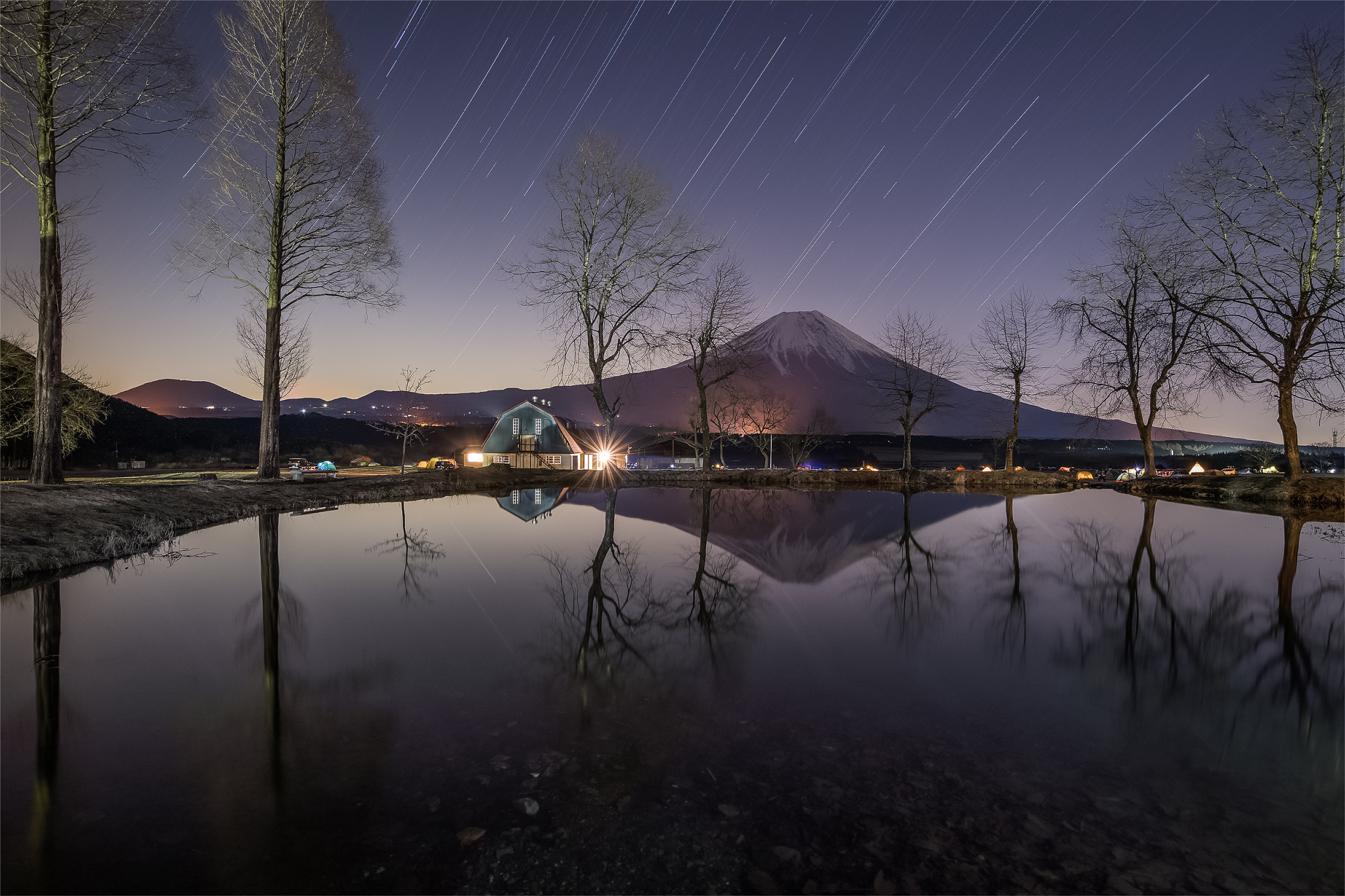 Canon EF 11-24mm F4L USM sample photo. Mountain fuji and starry night in winter photography