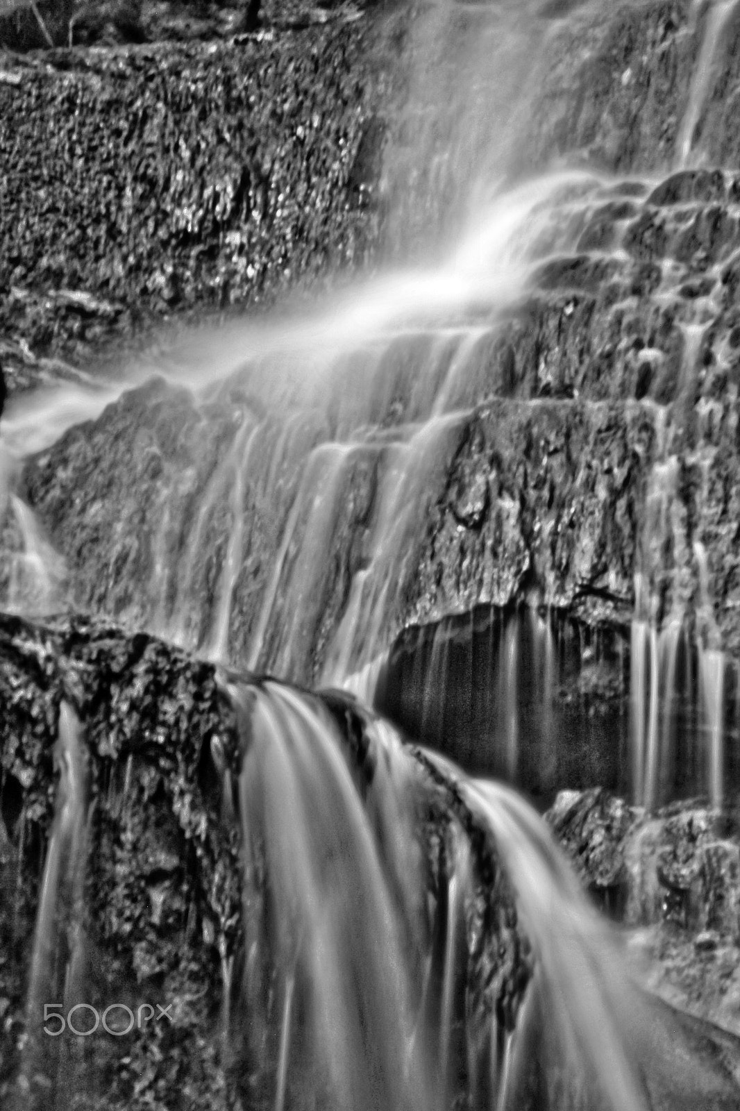 Sigma 18-250mm F3.5-6.3 DC OS HSM sample photo. Waterfall b/w by willie b photography