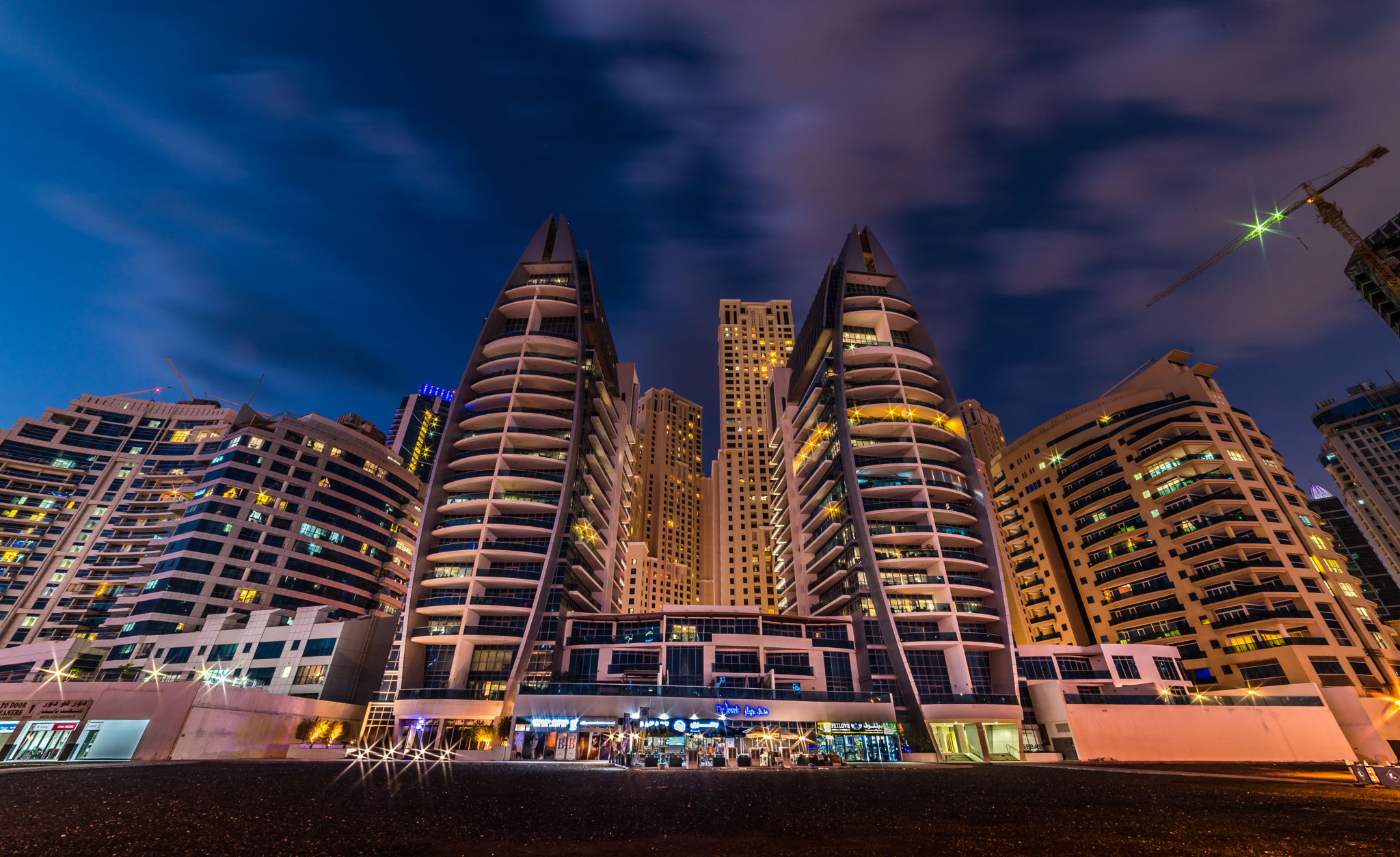 Samyang 14mm F2.8 ED AS IF UMC sample photo. Dubai marina lights photography