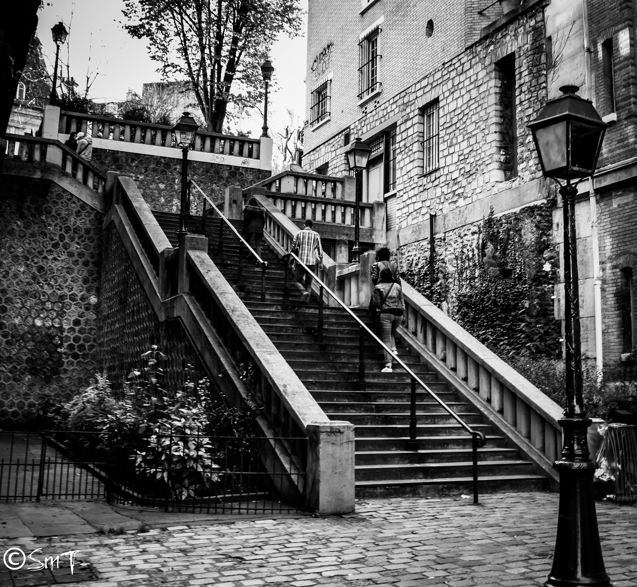 Canon EOS 550D (EOS Rebel T2i / EOS Kiss X4) + Sigma 18-250mm F3.5-6.3 DC OS HSM sample photo. Stairs of montmartre photography