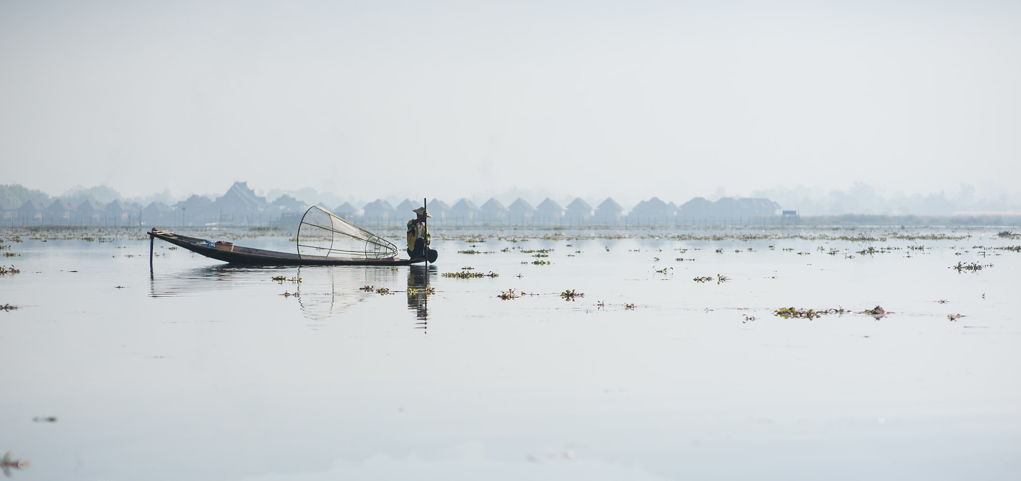 Nikon D700 + Sigma 85mm F1.4 EX DG HSM sample photo. Fisherman in inle lake photography