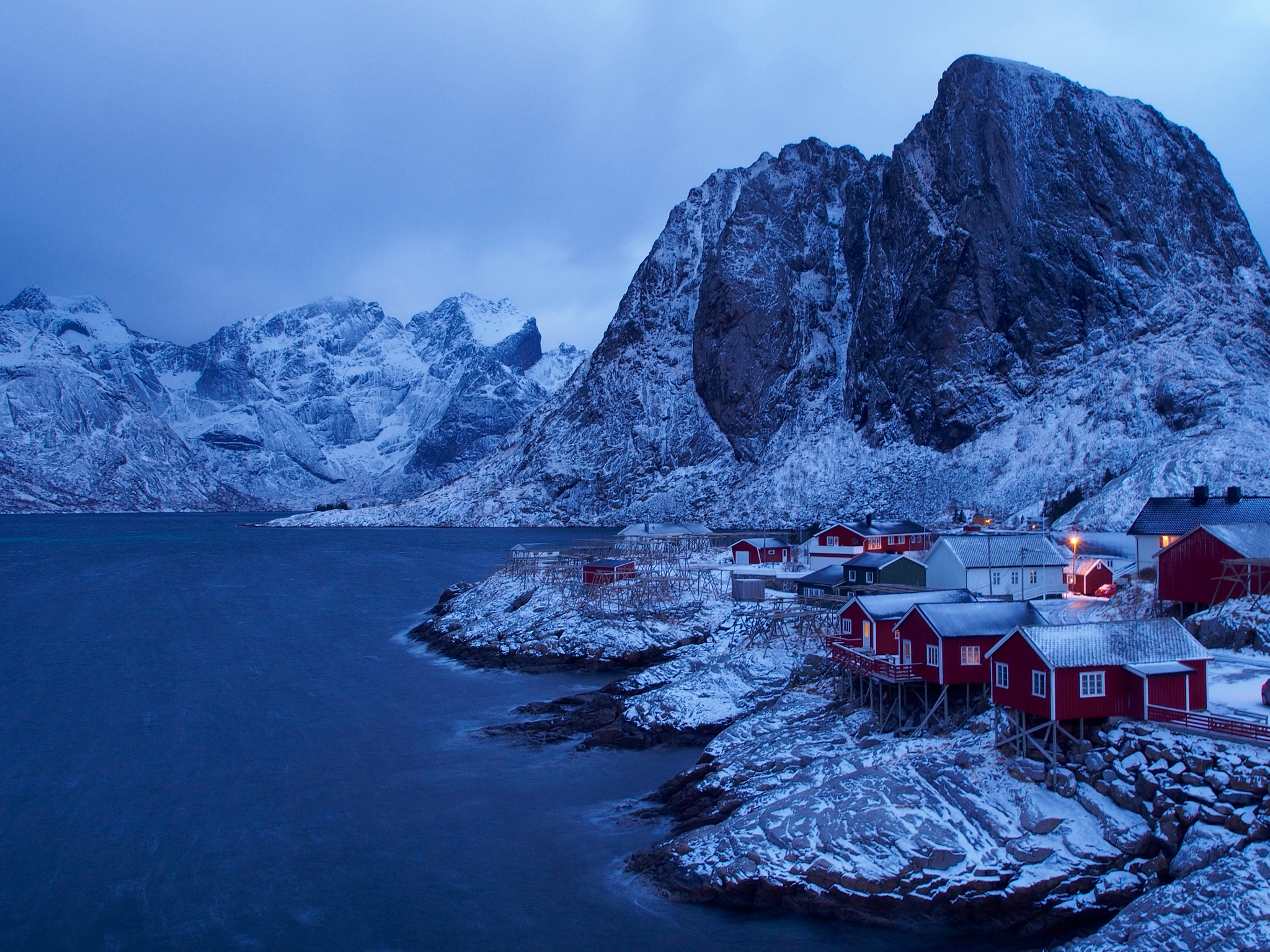 Olympus OM-D E-M5 sample photo. Hamnoy blue hour photography