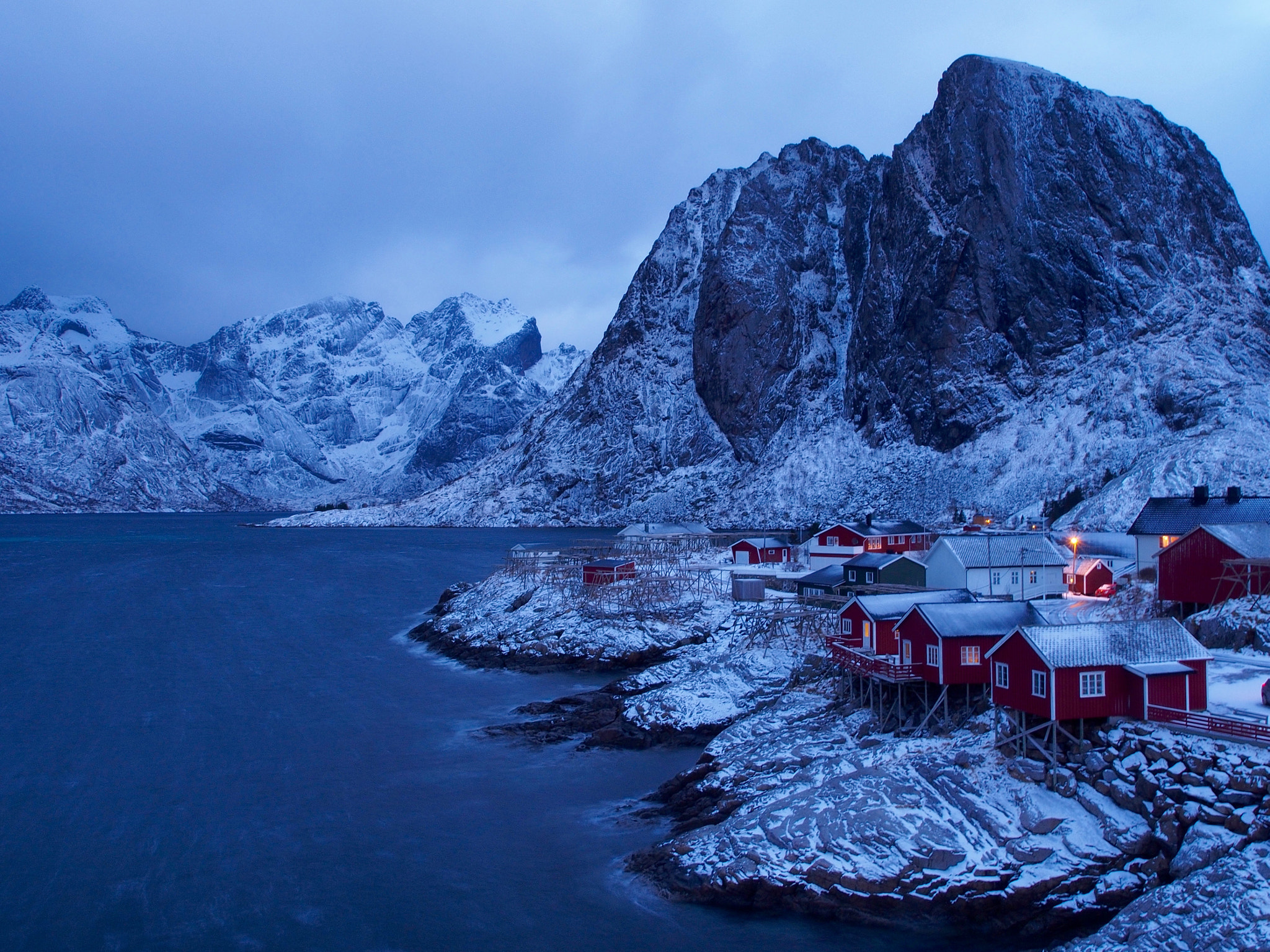 Olympus M.Zuiko Digital ED 12-40mm F2.8 Pro sample photo. Hamnoy blue hour photography
