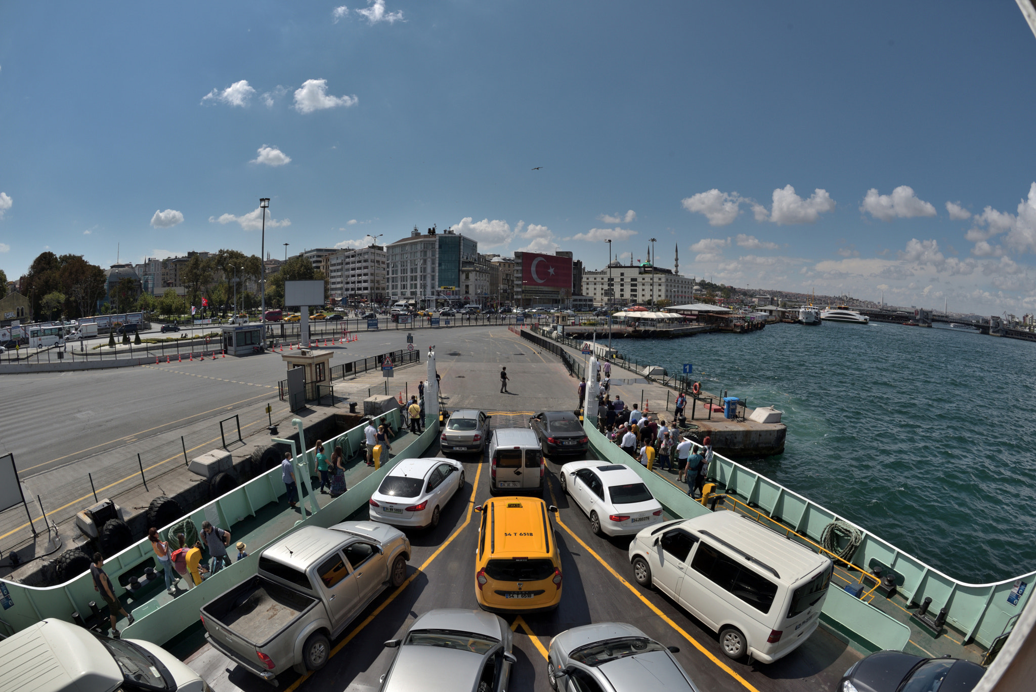 Nikon D750 + Nikon AF Fisheye-Nikkor 16mm F2.8D sample photo. Istanbul ferryboat photography