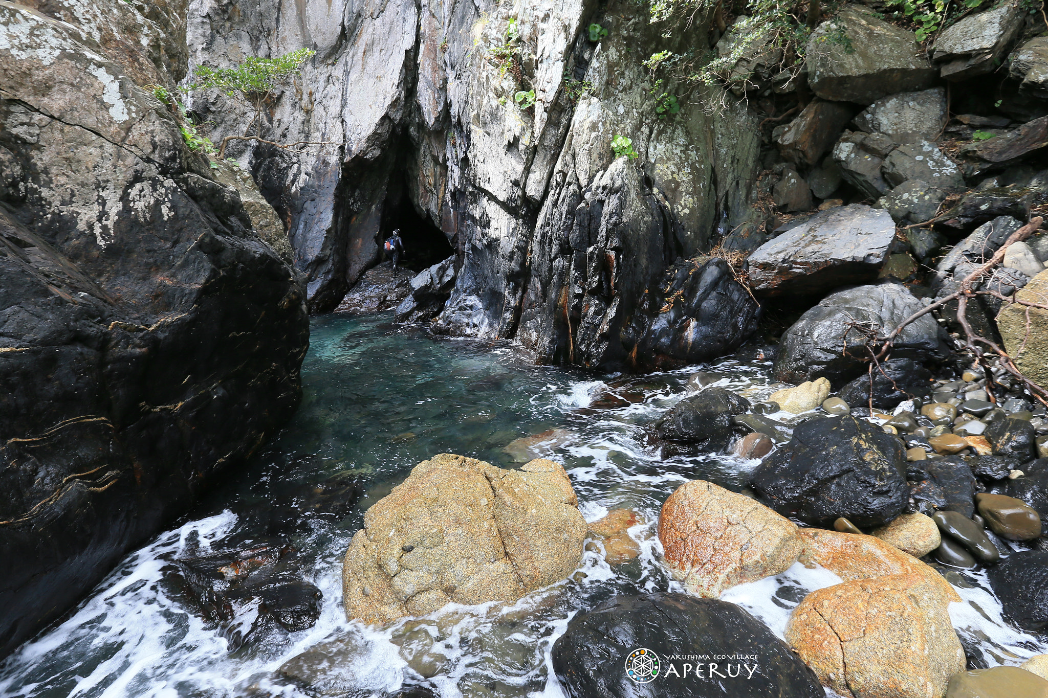 Canon EF 16-35mm F2.8L II USM sample photo. A cave of coast in yakushima photography