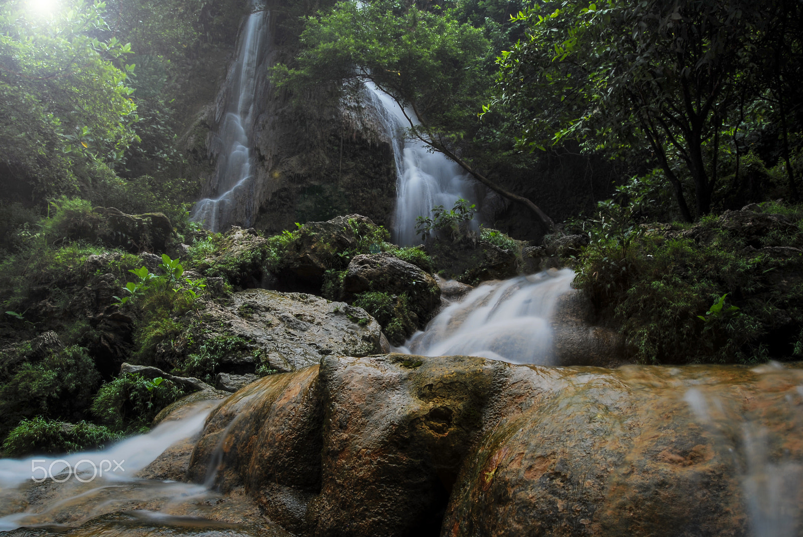 Nikon D200 sample photo. Mini waterfall photography