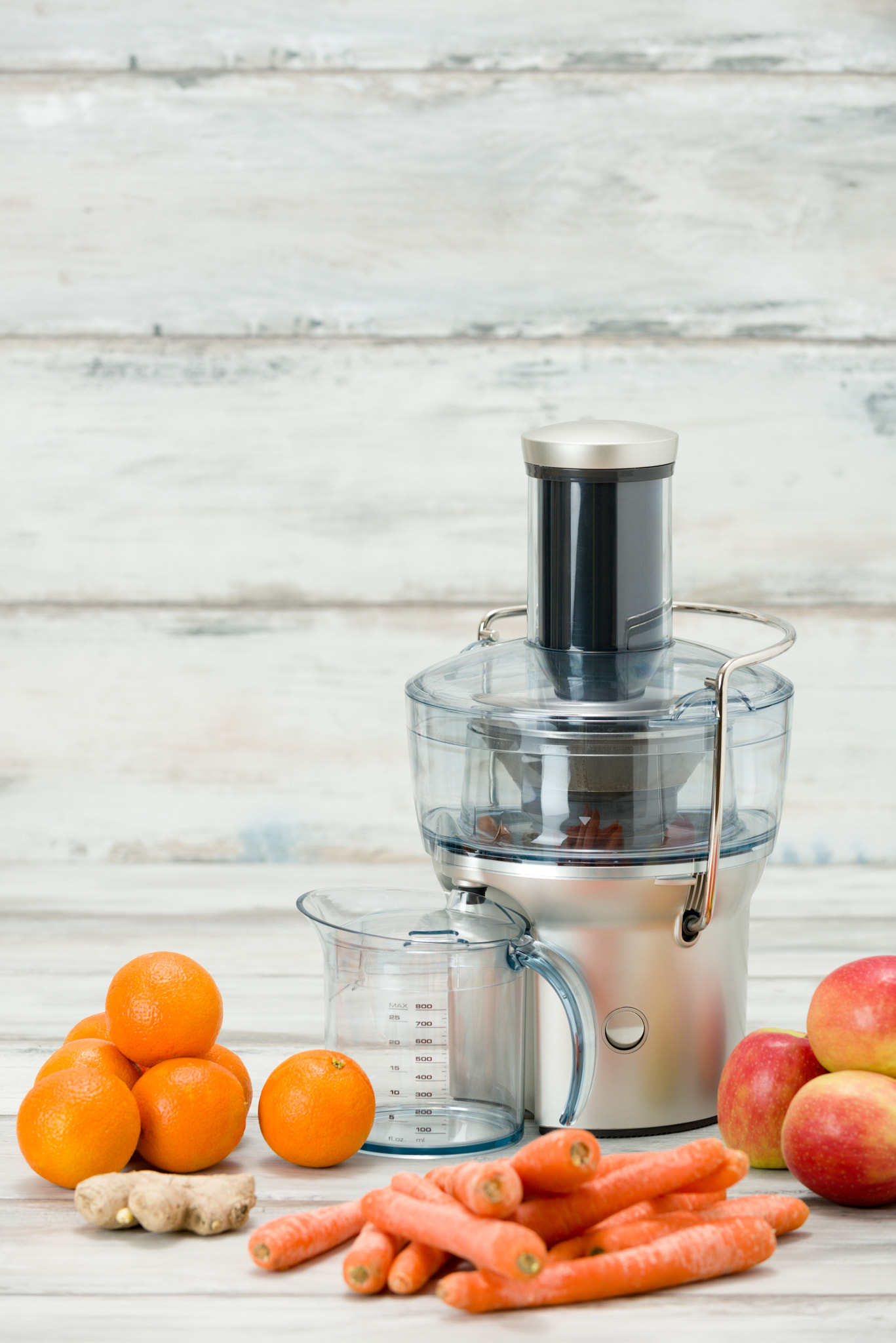 Nikon D810 sample photo. Modern electric juicer and various fruit on kitchen counter, healthy lifestyle concept photography