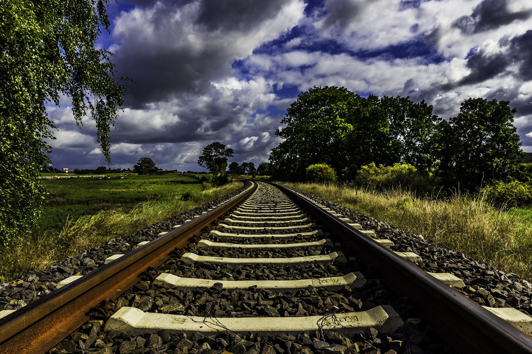Canon EF 16-35mm F4L IS USM sample photo. Railroad tracks through the mecklenburger land photography