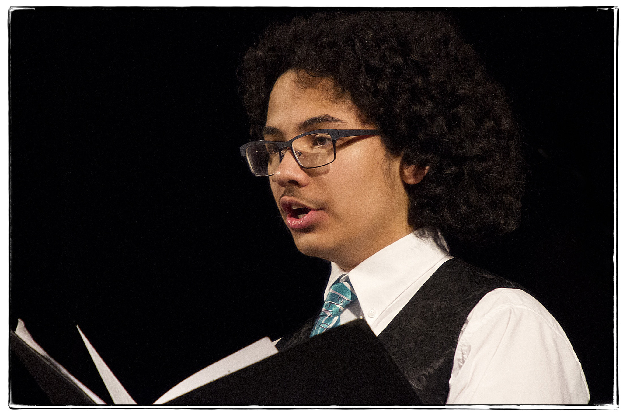 Canon EF 70-200mm F2.8L IS USM sample photo. My son cool singing at last evenings concert. photography