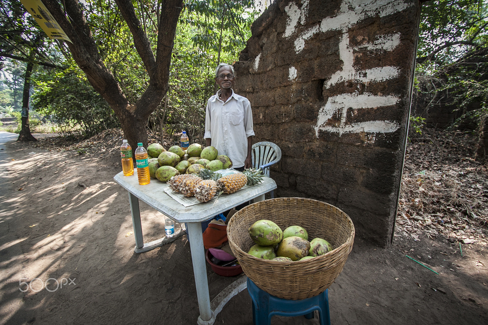 Canon EF-S 10-22mm F3.5-4.5 USM sample photo. Indian coconut vendor near the street photography