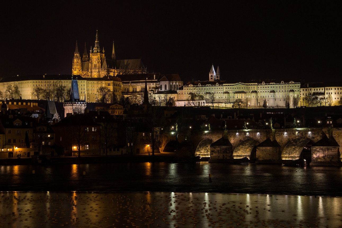Nikon D3100 + Sigma 18-200mm F3.5-6.3 DC sample photo. Prague in night photography
