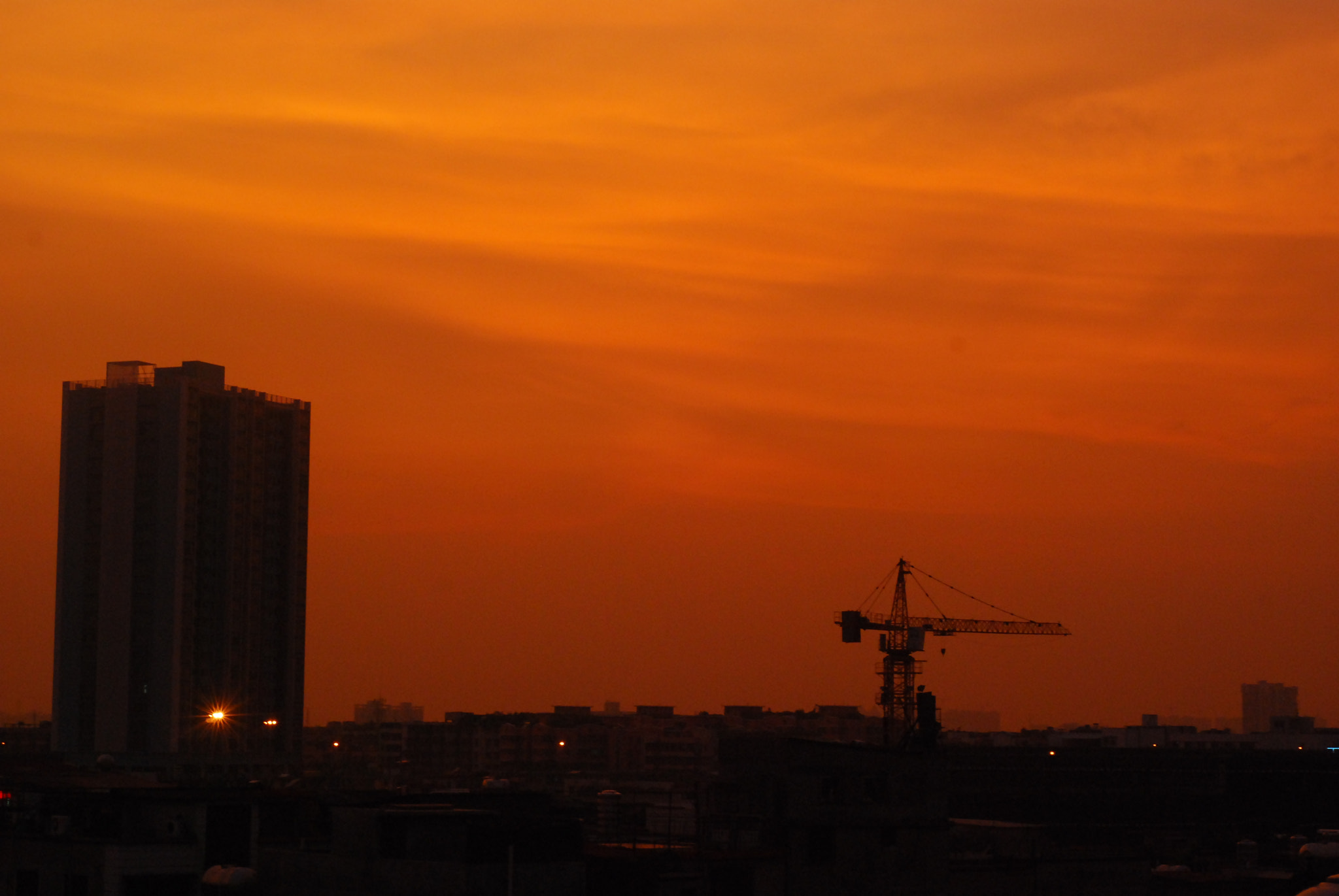 Nikon D80 + Nikon AF Nikkor 50mm F1.8D sample photo. Sunset city urban skyline no people outdoors industry built structure sky cityscape architecture... photography