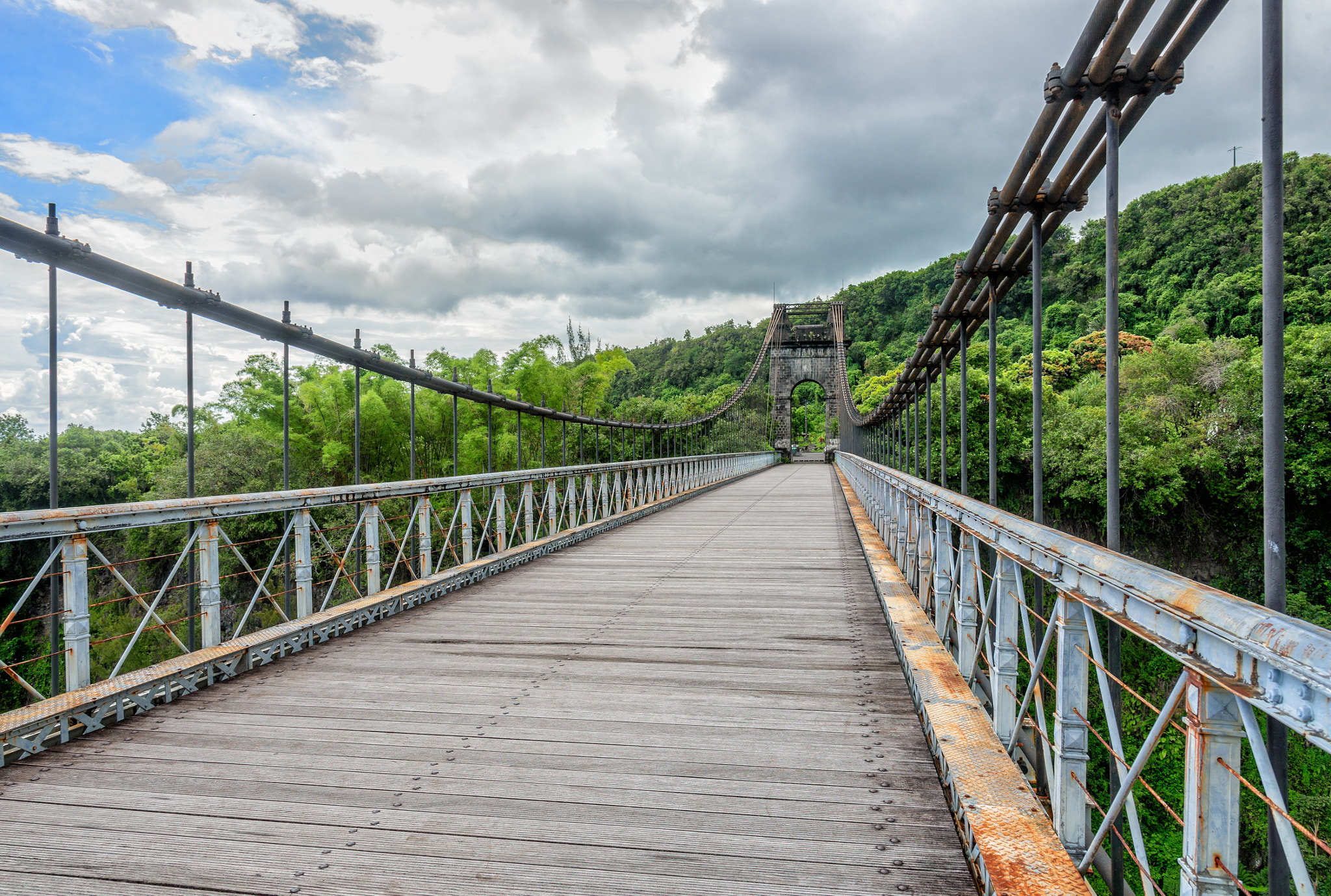 Nikon AF-S Nikkor 24-120mm F4G ED VR sample photo. Old suspension bridge over the riviere de l'est, la reunion photography
