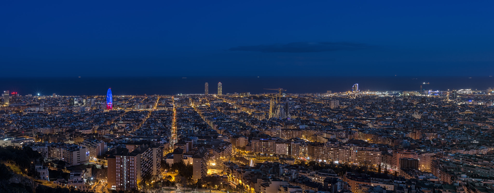 Nikon D4 + Nikon AF Nikkor 50mm F1.4D sample photo. Panoramic barcelona photography