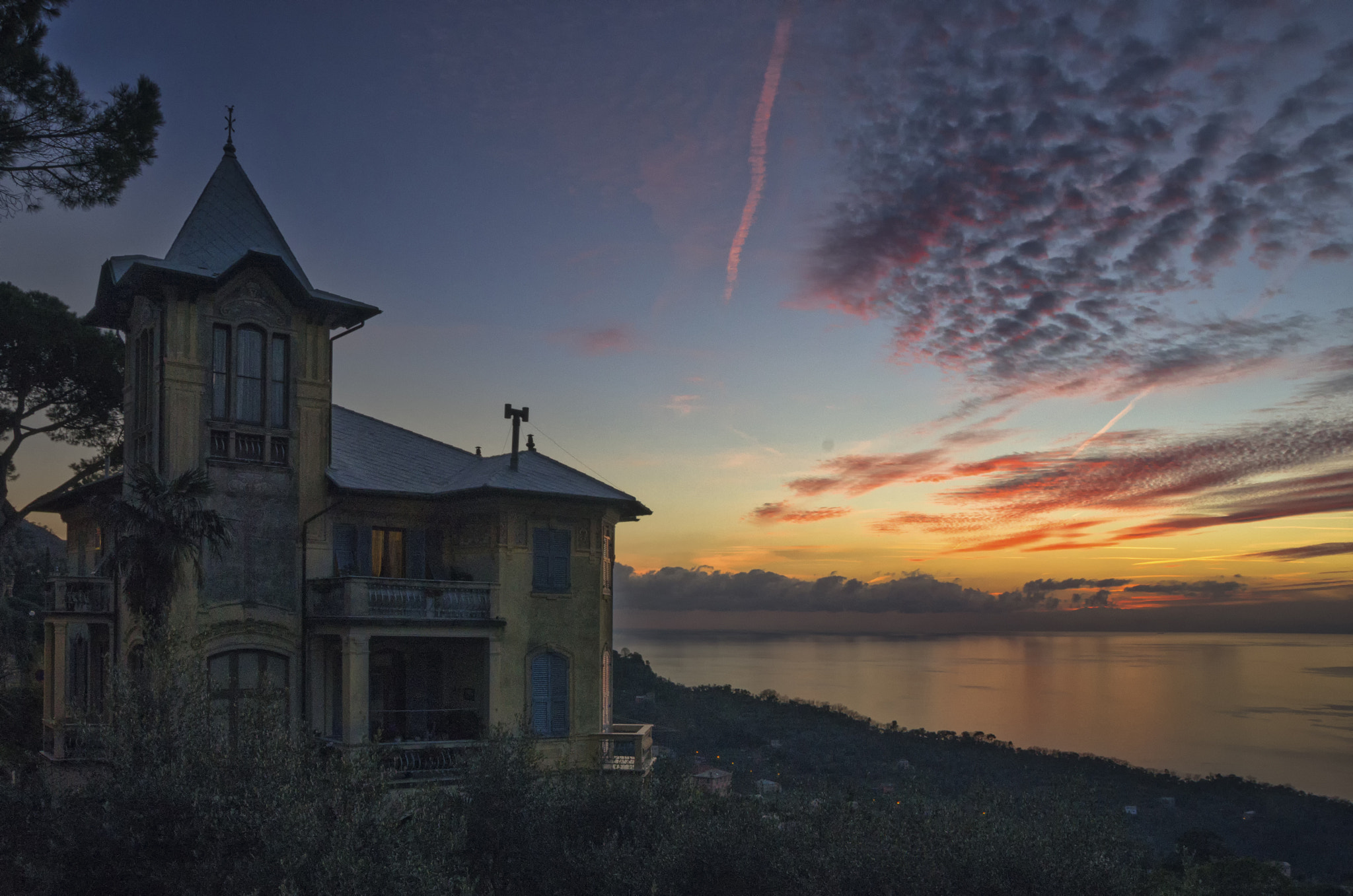 Pentax K-5 sample photo. Tramonto a la ruta , camogli (ge) photography