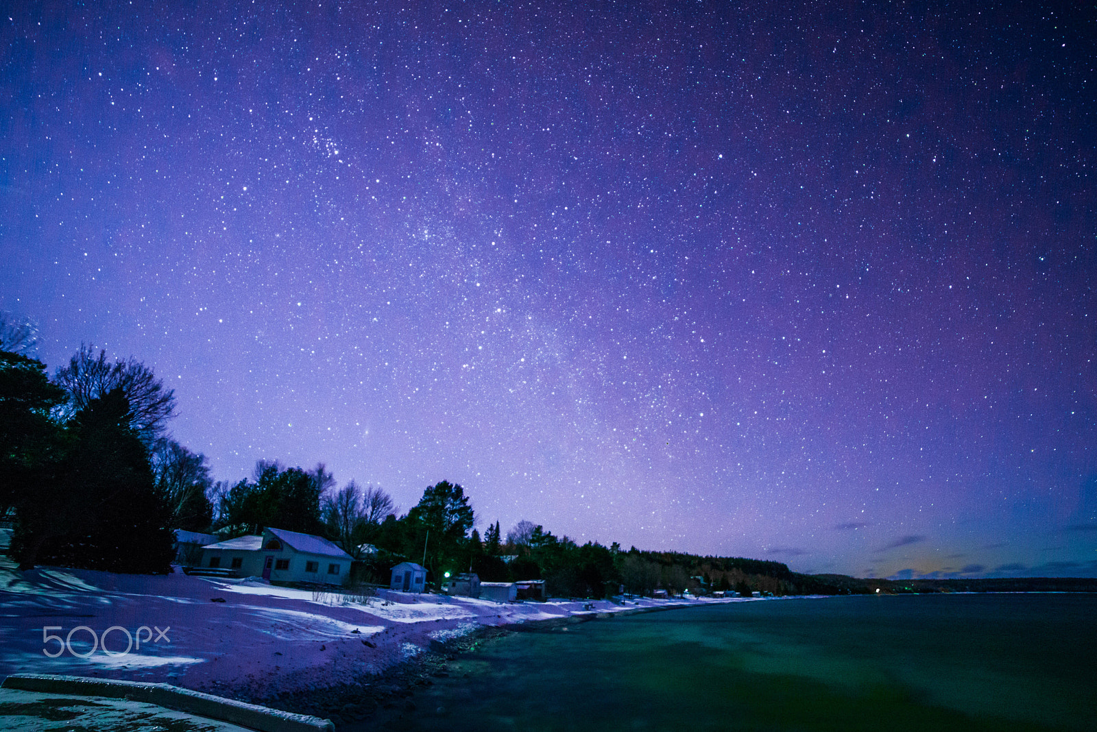 Nikon D800 + Samyang 14mm F2.8 ED AS IF UMC sample photo. Dyers bay, bruce peninsula at night time with milky way and star photography