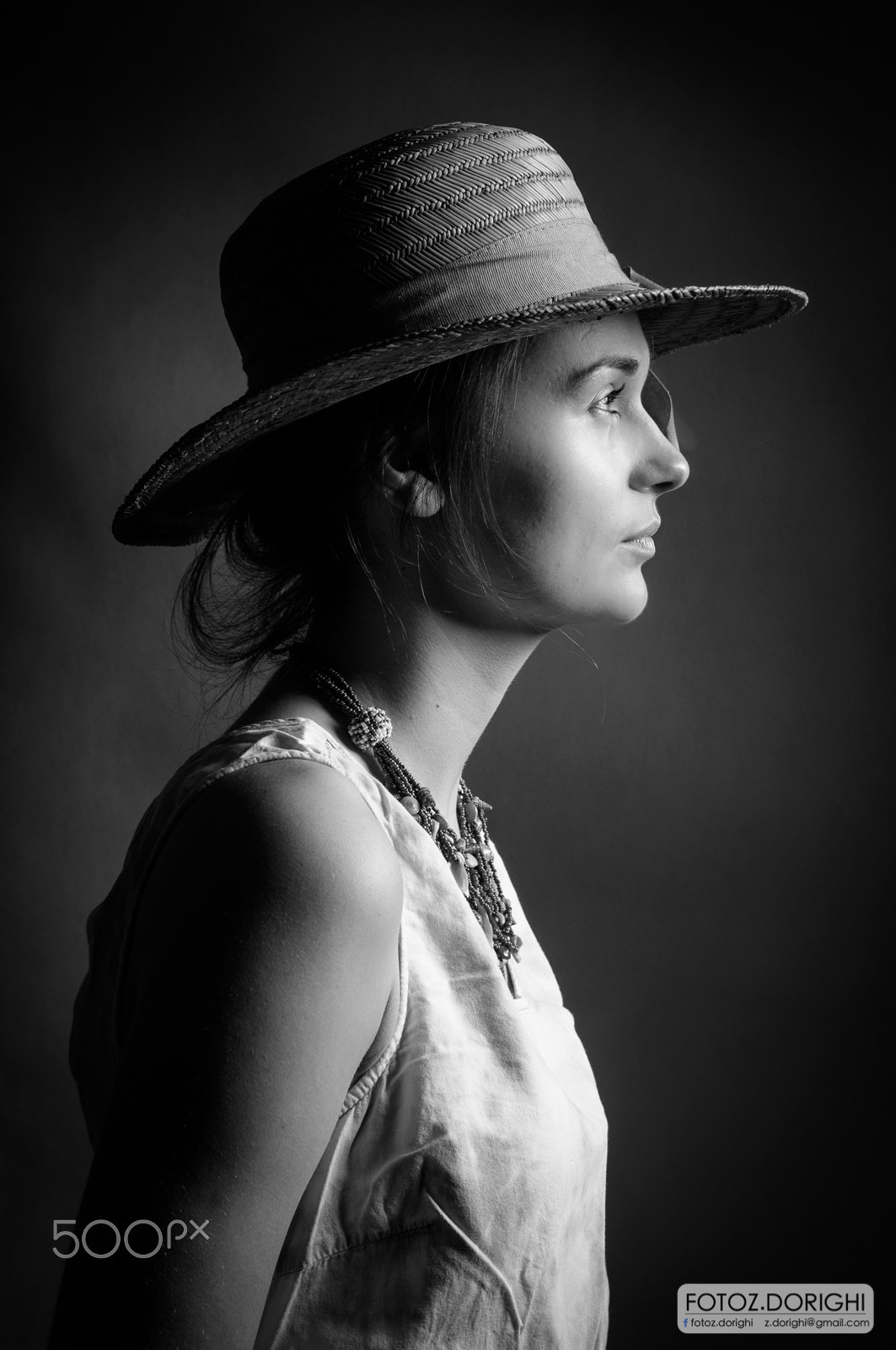 Nikon D90 sample photo. Portrait of woman in b&w photography