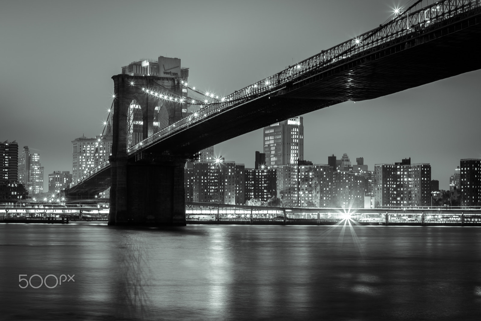 Canon EOS 5D Mark IV + Canon EF 50mm F1.8 II sample photo. New york city - brooklyn bridge night photography