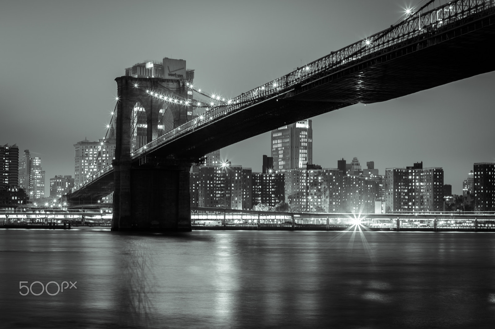 Canon EF 50mm F1.8 II sample photo. New york city - brooklyn bridge night photography