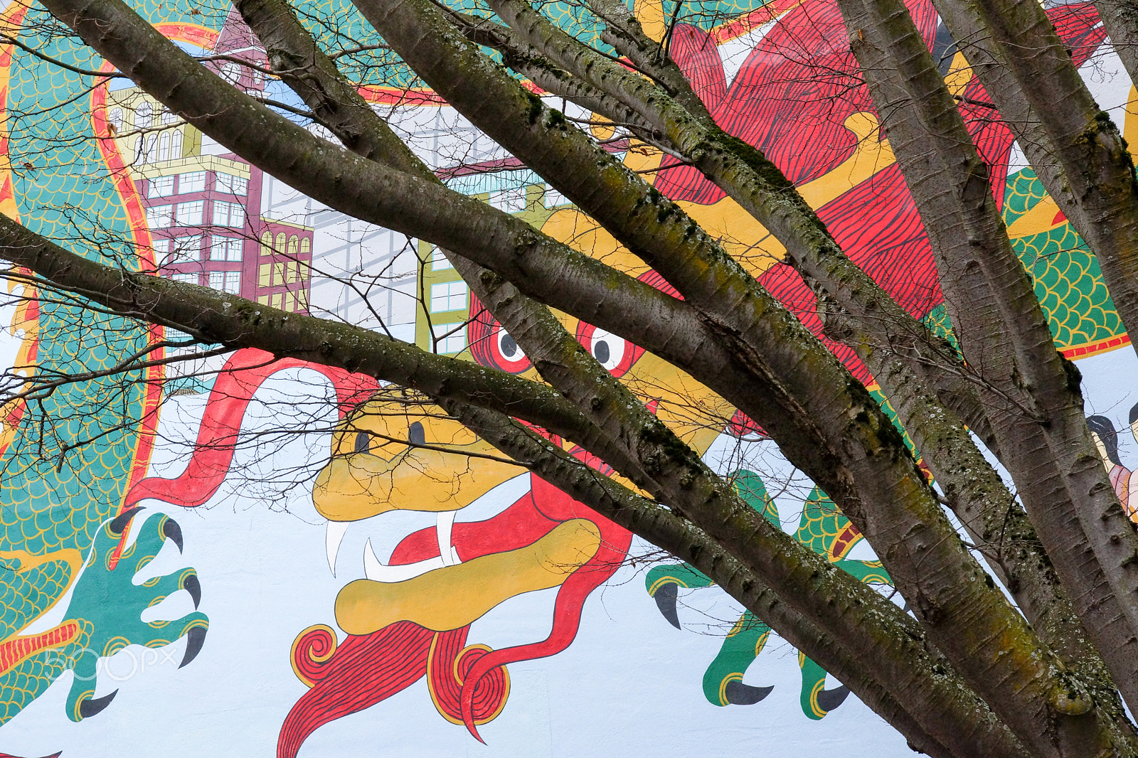 Sony SLT-A77 sample photo. Dragon wall painting photography