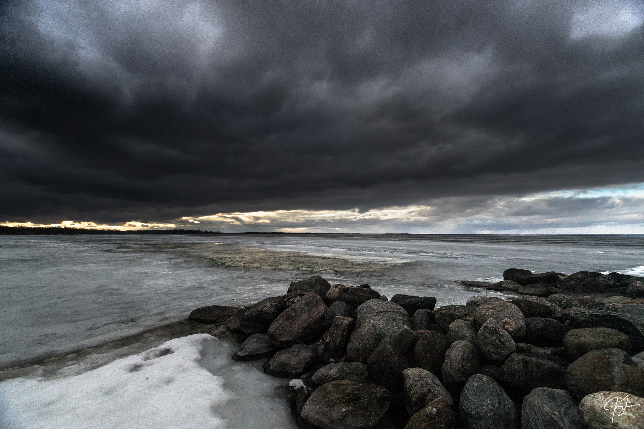 Canon EF 16-35mm F2.8L II USM sample photo. Frozen lake simcoe photography