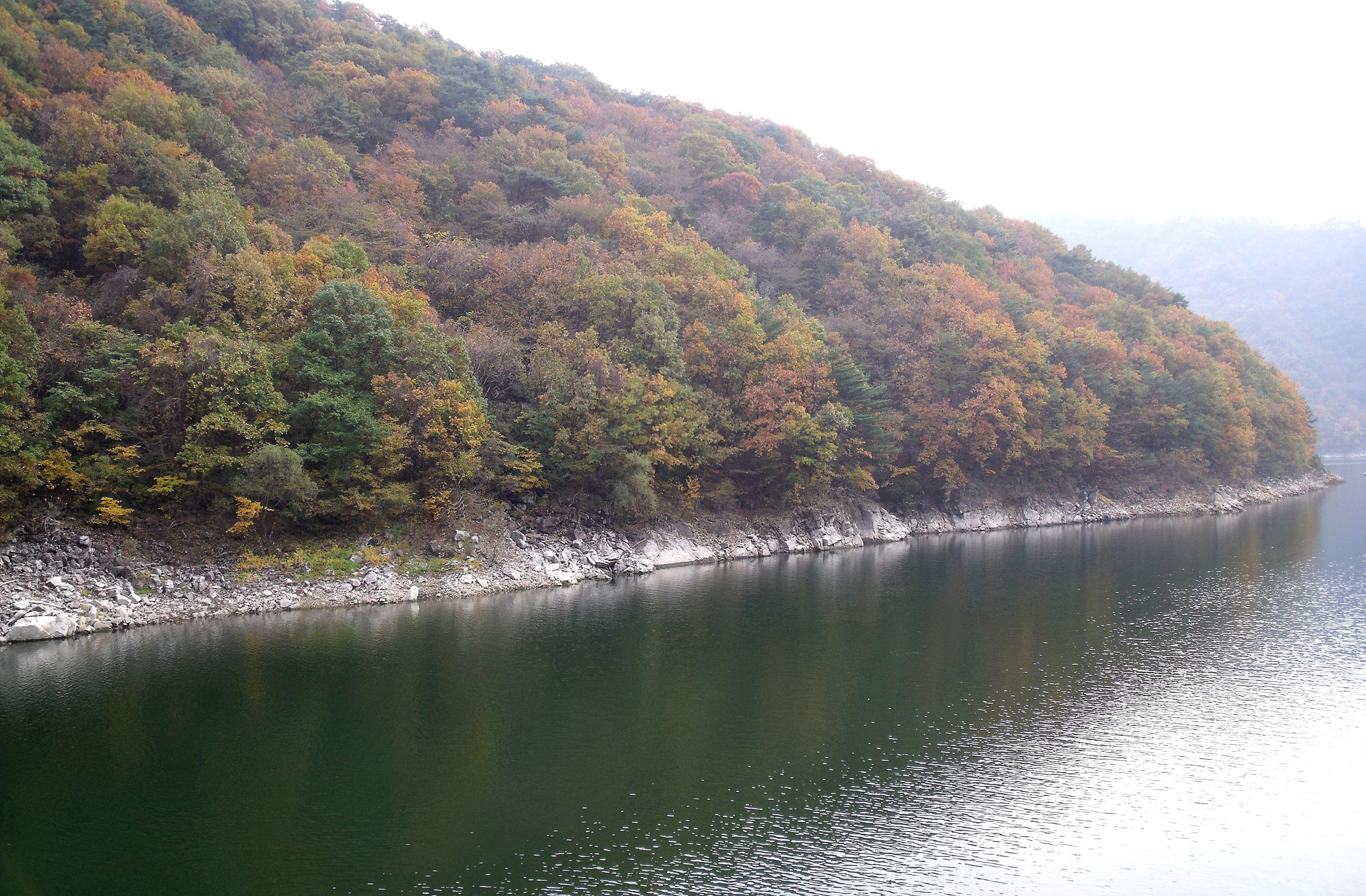 Fujifilm FinePix J110W sample photo. Soyang lake and bonghwa mountain in autumn photography