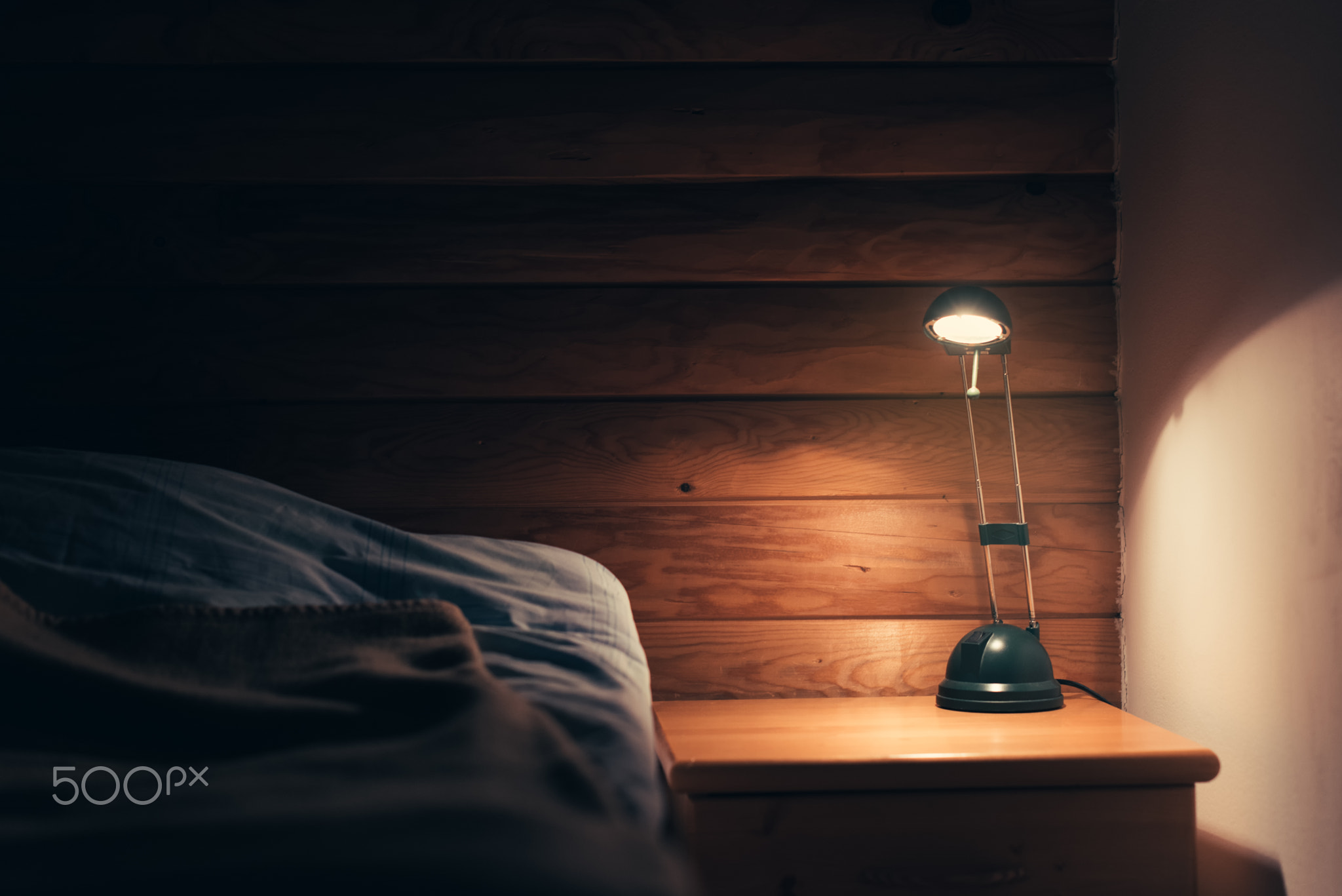 Bedroom lamp on a night table