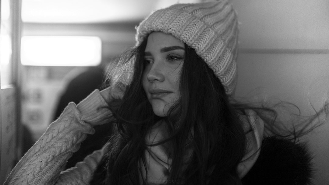 girl at subway station