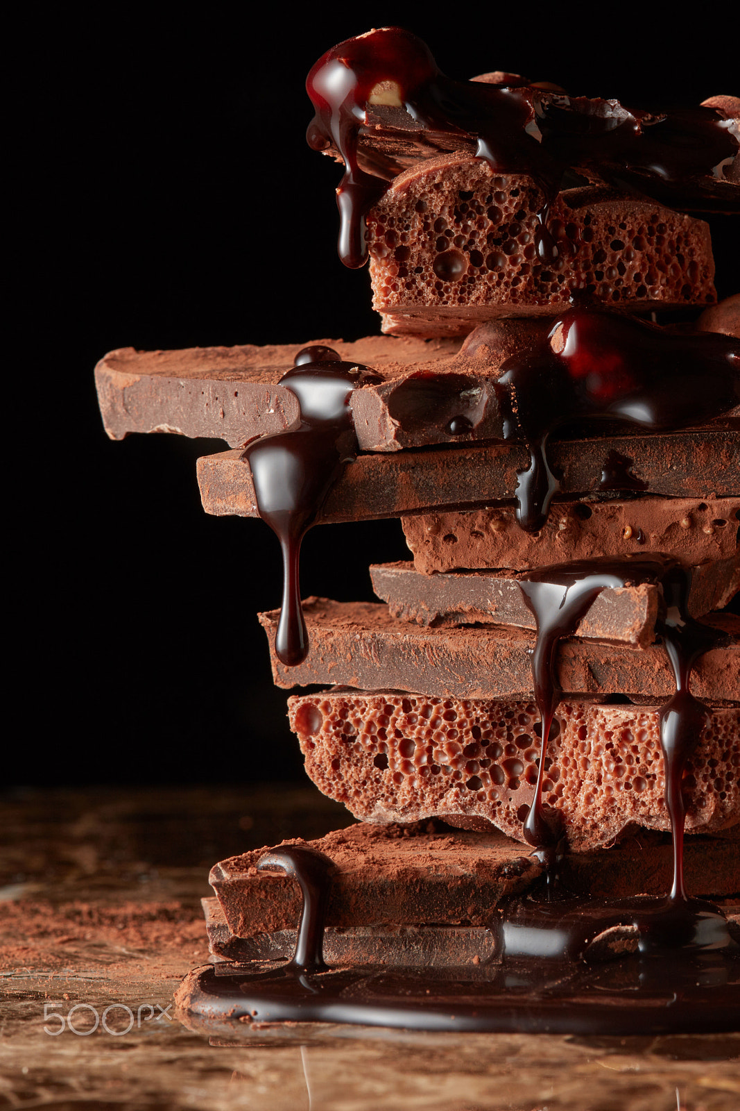 Canon EF 100mm F2.8 Macro USM sample photo. Heap of broken pieces chocolate photography