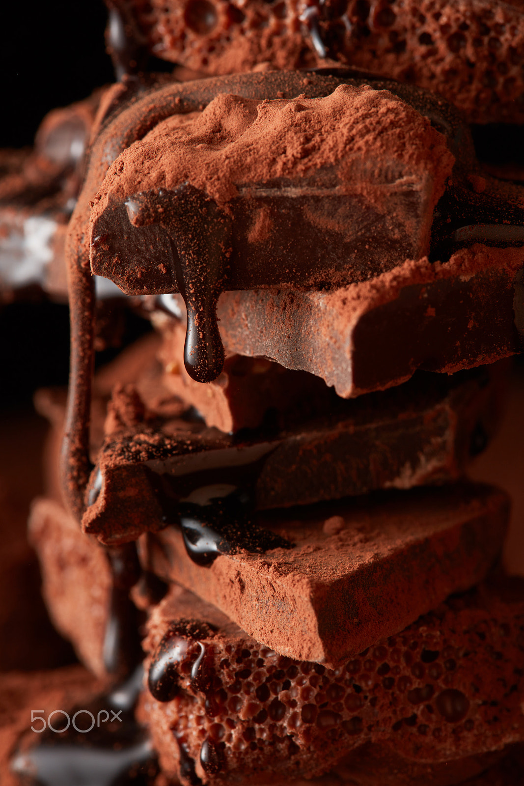Canon EF 100mm F2.8 Macro USM sample photo. Heap of broken pieces chocolate photography