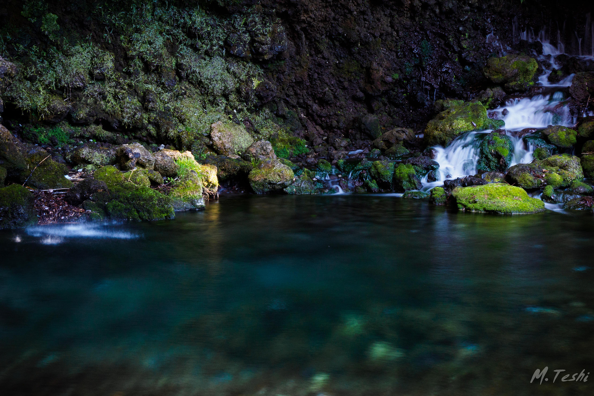 Olympus PEN-F sample photo. Water trickling from rocks 3 photography