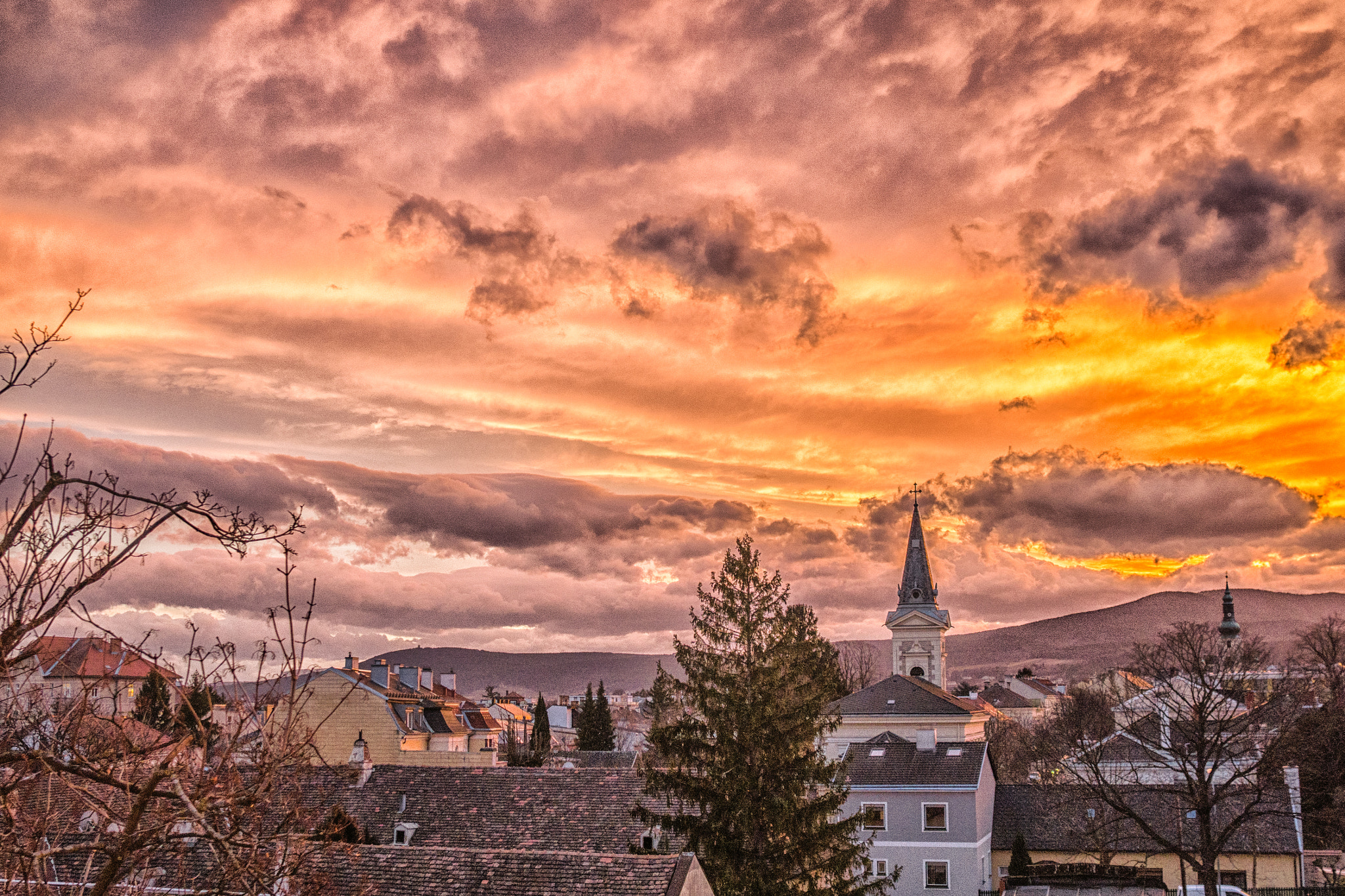 Sigma 19mm F2.8 DN Art sample photo. Sky on fire in baden photography