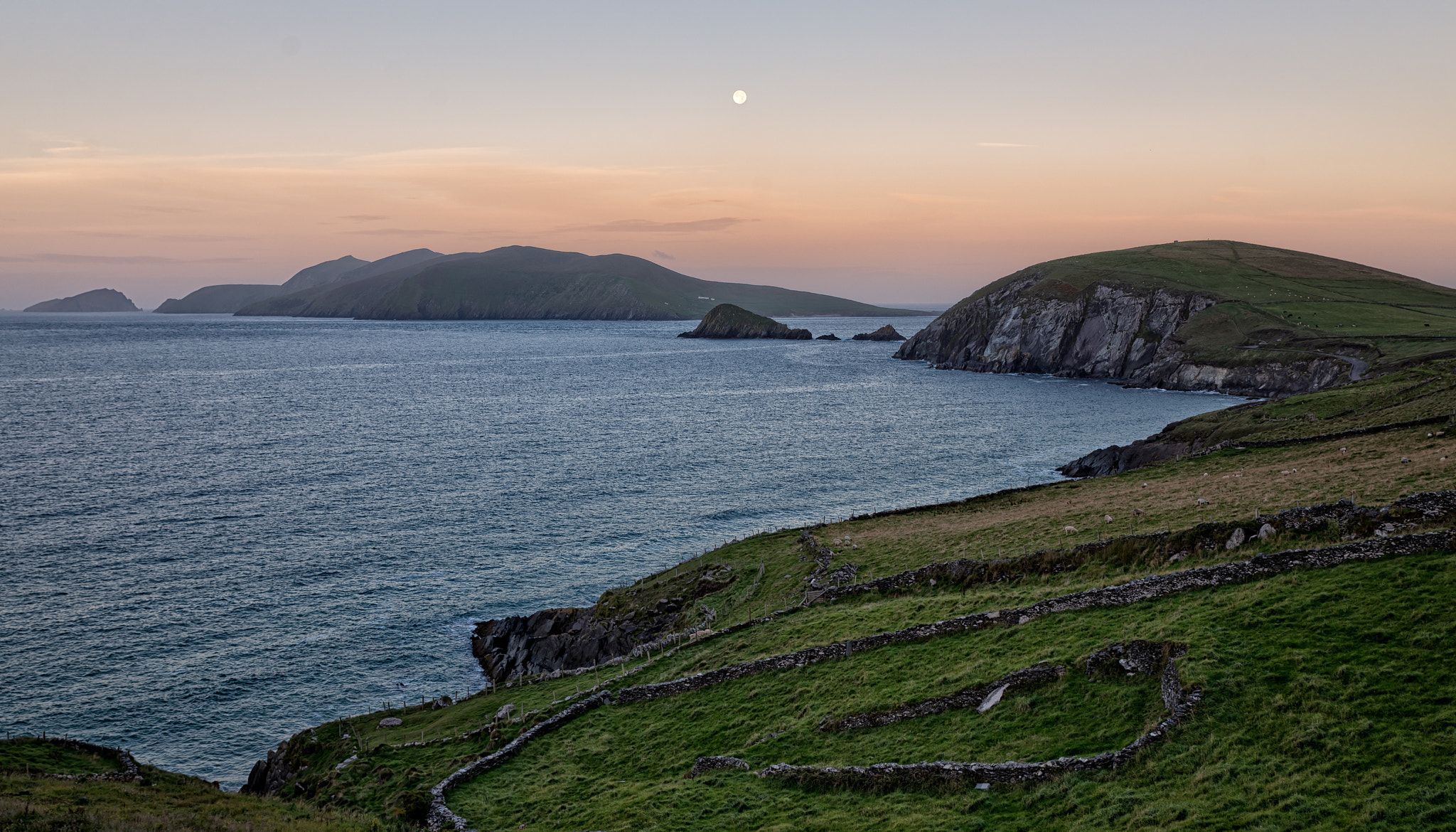 Tamron SP 24-70mm F2.8 Di VC USD sample photo. Full moon over blasket isles photography